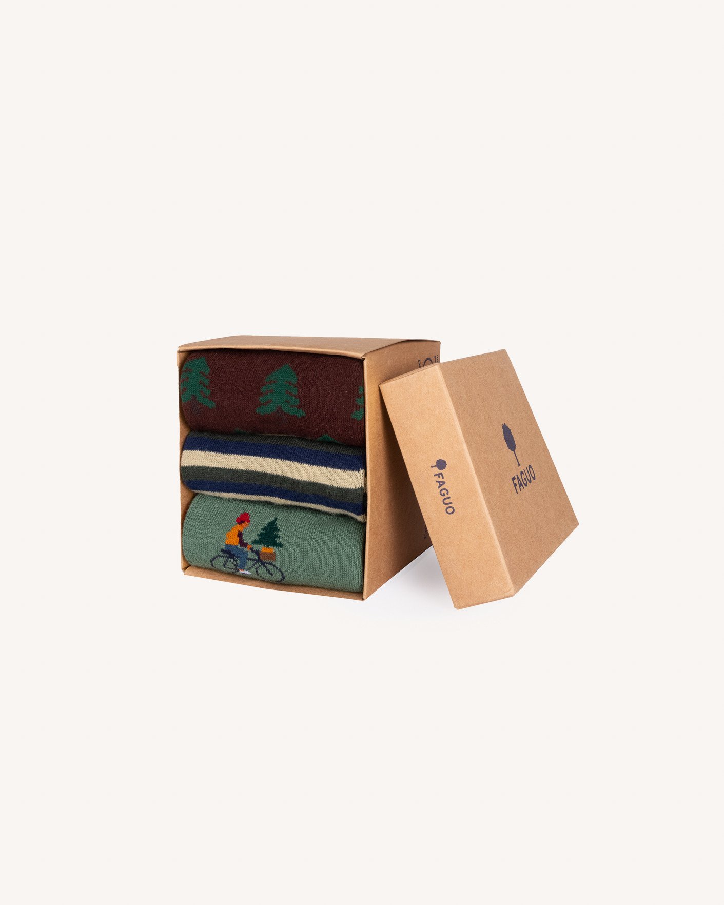 Lot de chaussettes x3 vert & multicolores coton - SOCKS