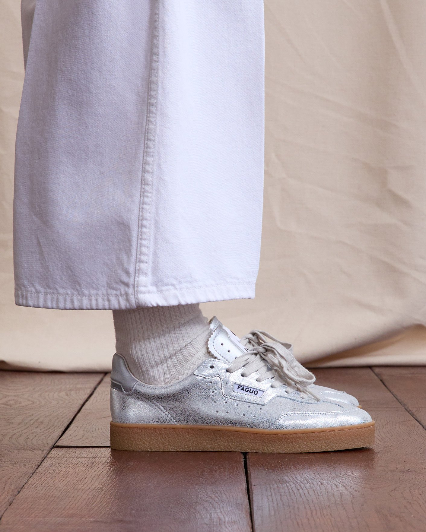 Baskets argenté cuir - LUMBO