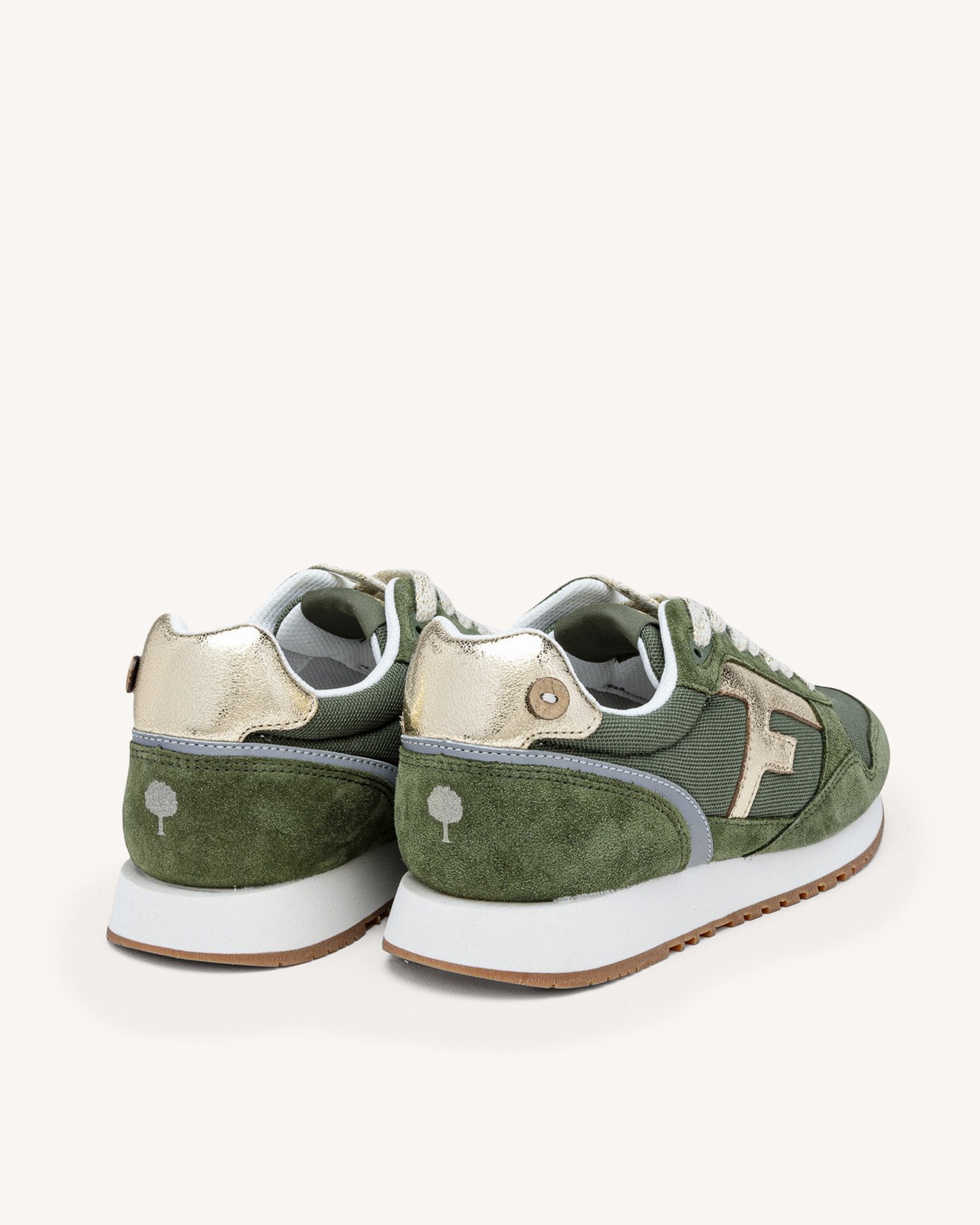 Baskets kaki & dorées suède - ELM