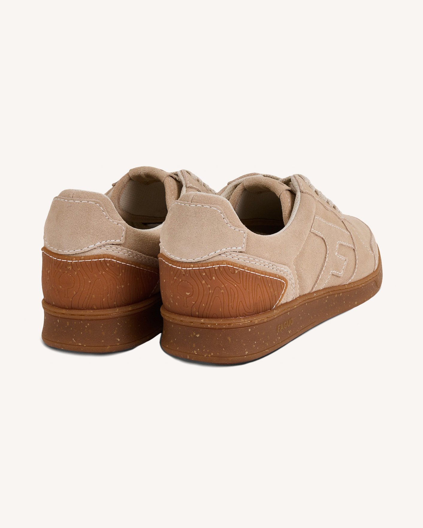 Baskets beige clair cuir & suède - HAZEL