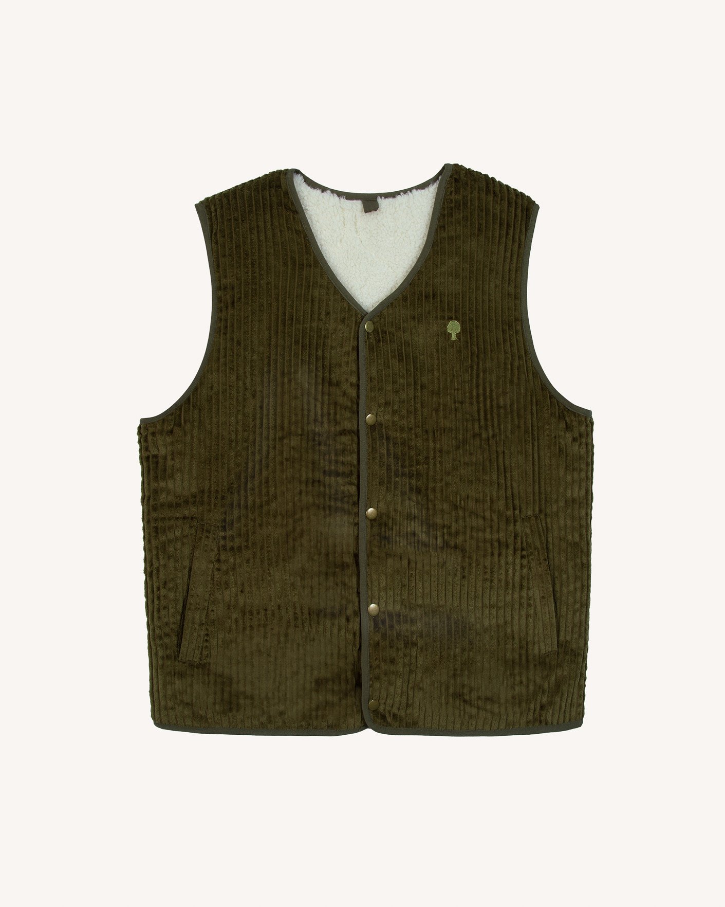 Veste sans manches coton vert olive foncé - ESTEREL