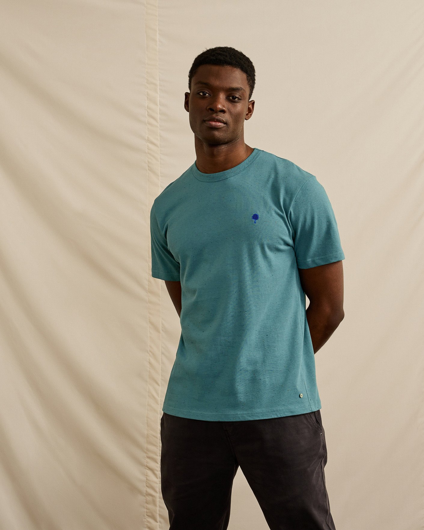 T-shirt vert clair chiné coton - LUGNY