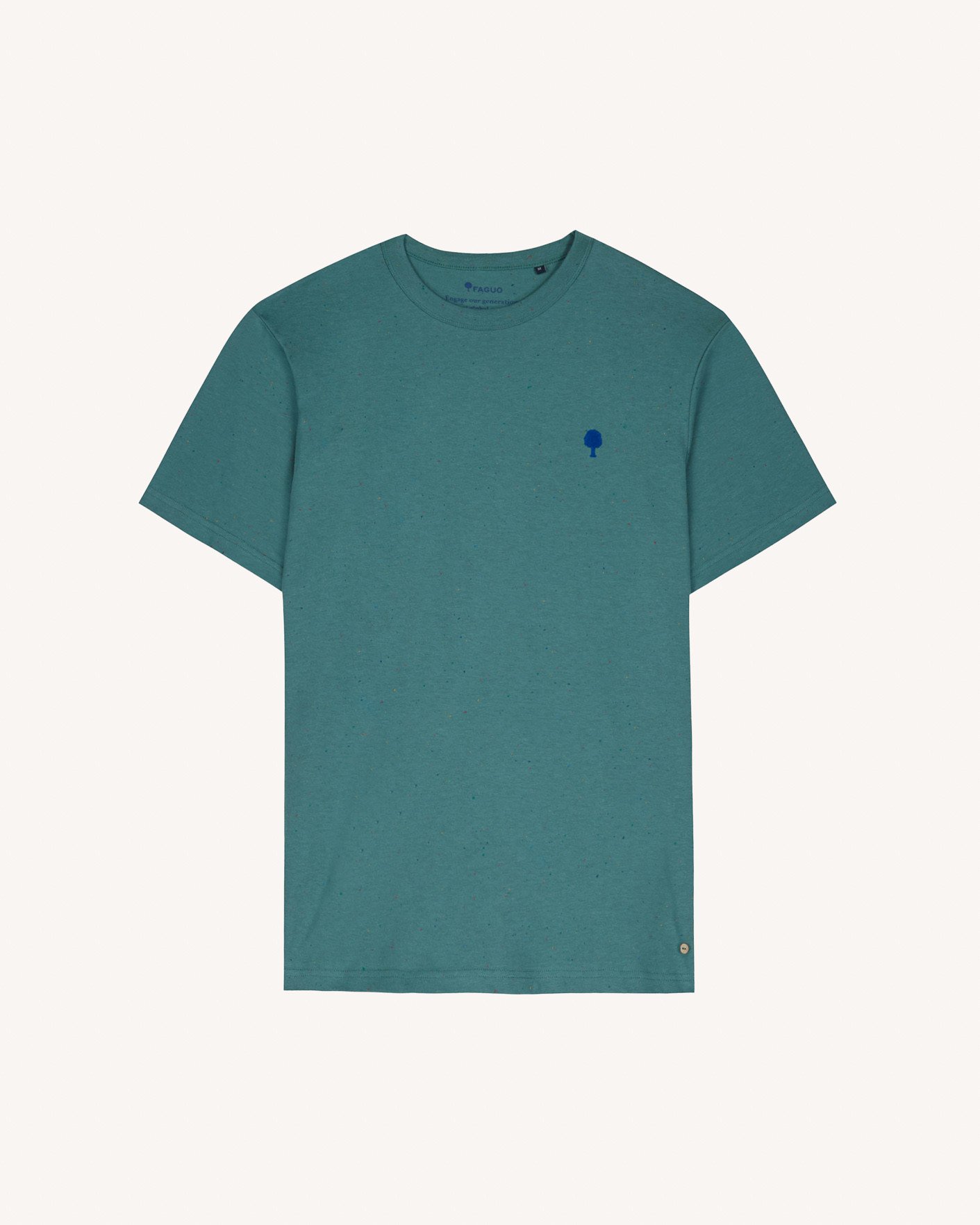 T-shirt vert clair chiné coton - LUGNY