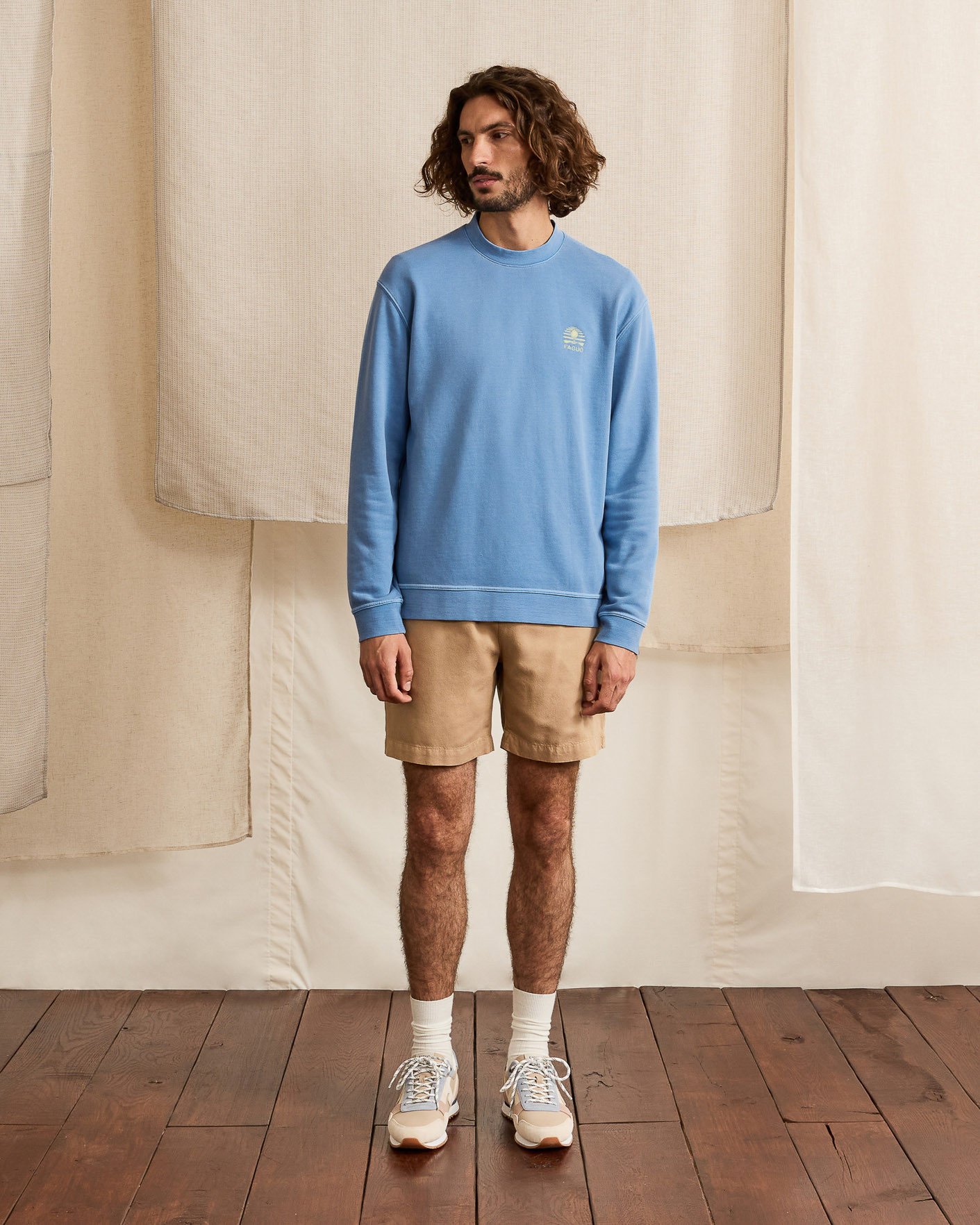 Sweat col rond oversize bleu ciel - FANGO