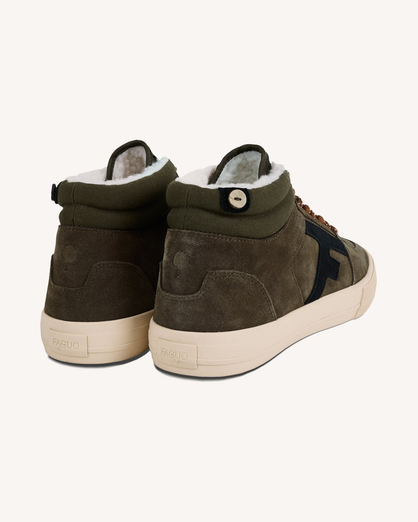 Baskets montantes kaki suède - WALNUT MID
