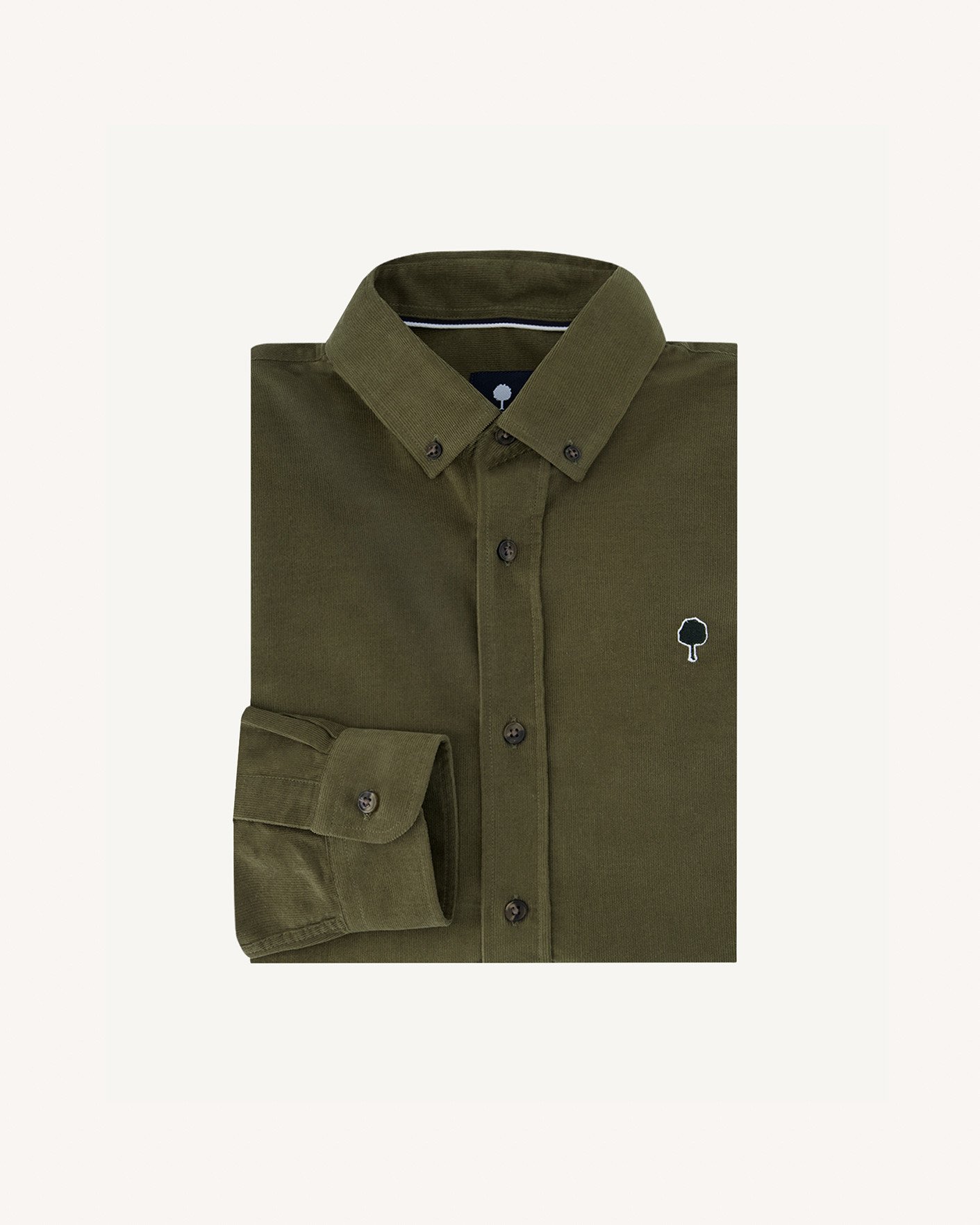 Chemise vert olive foncé coton - IVOY
