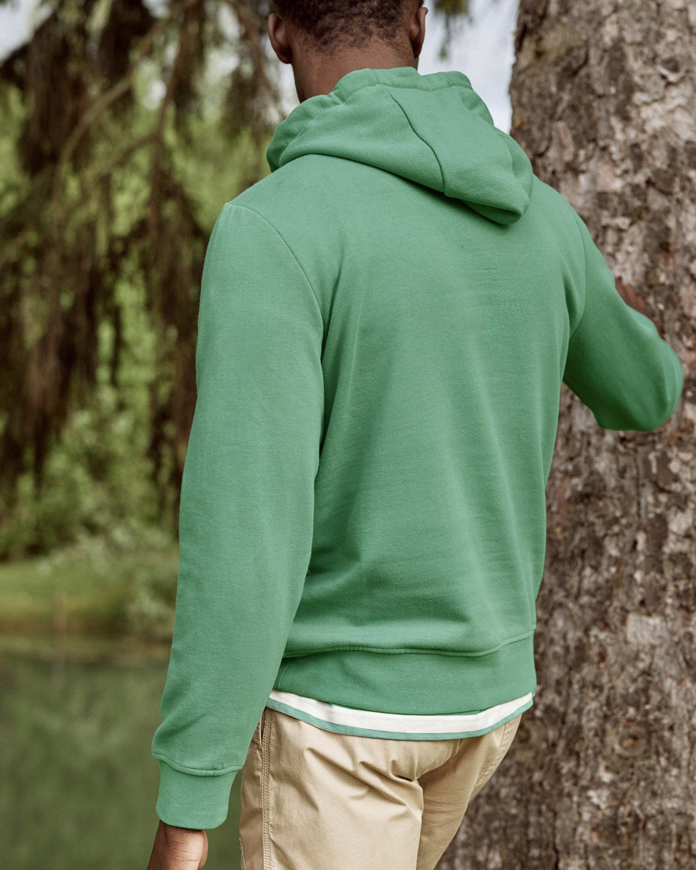 Sweat à capuche vert coton - DIRAC