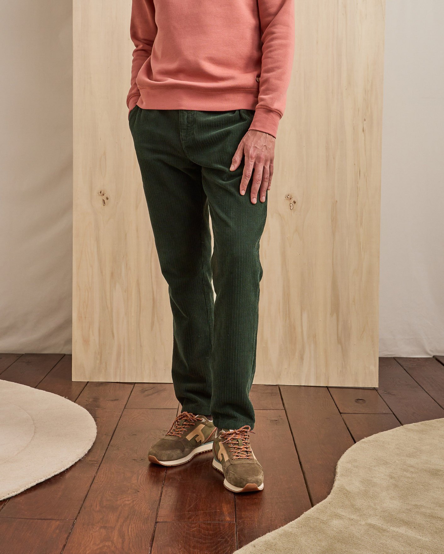 Pantalon coton vert foncé coton - DREUILLE