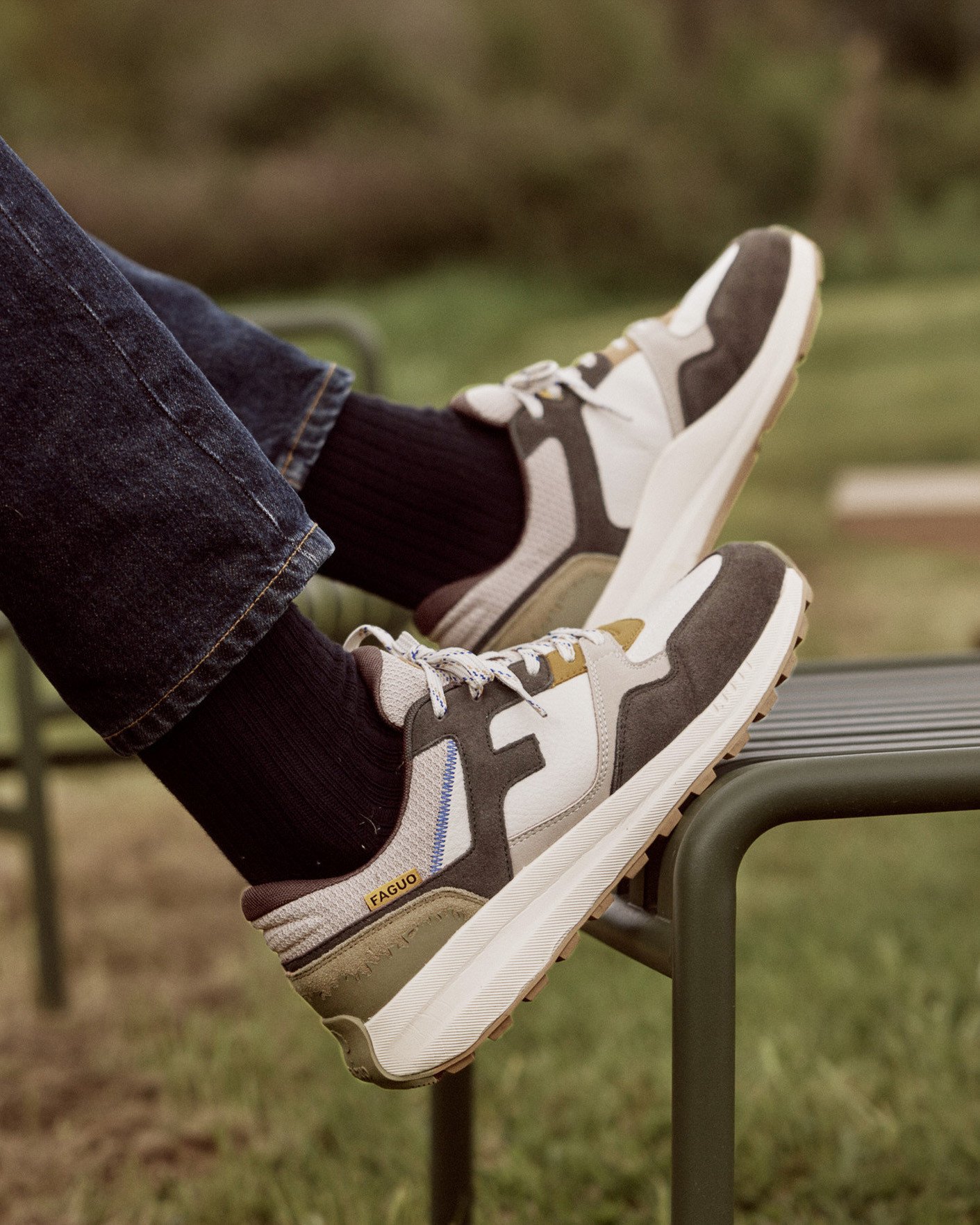 Baskets écrues & marron cuir - LIMWOOD