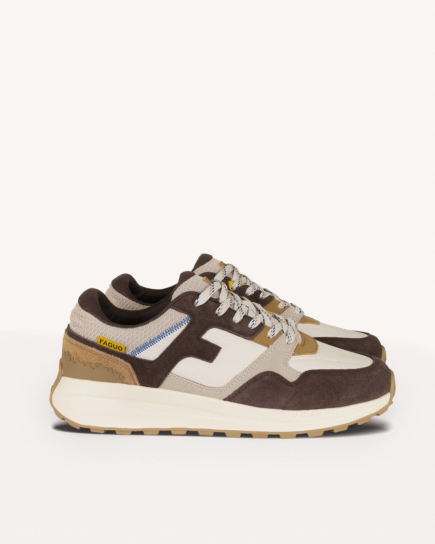 Baskets écrues & marron cuir - LIMWOOD