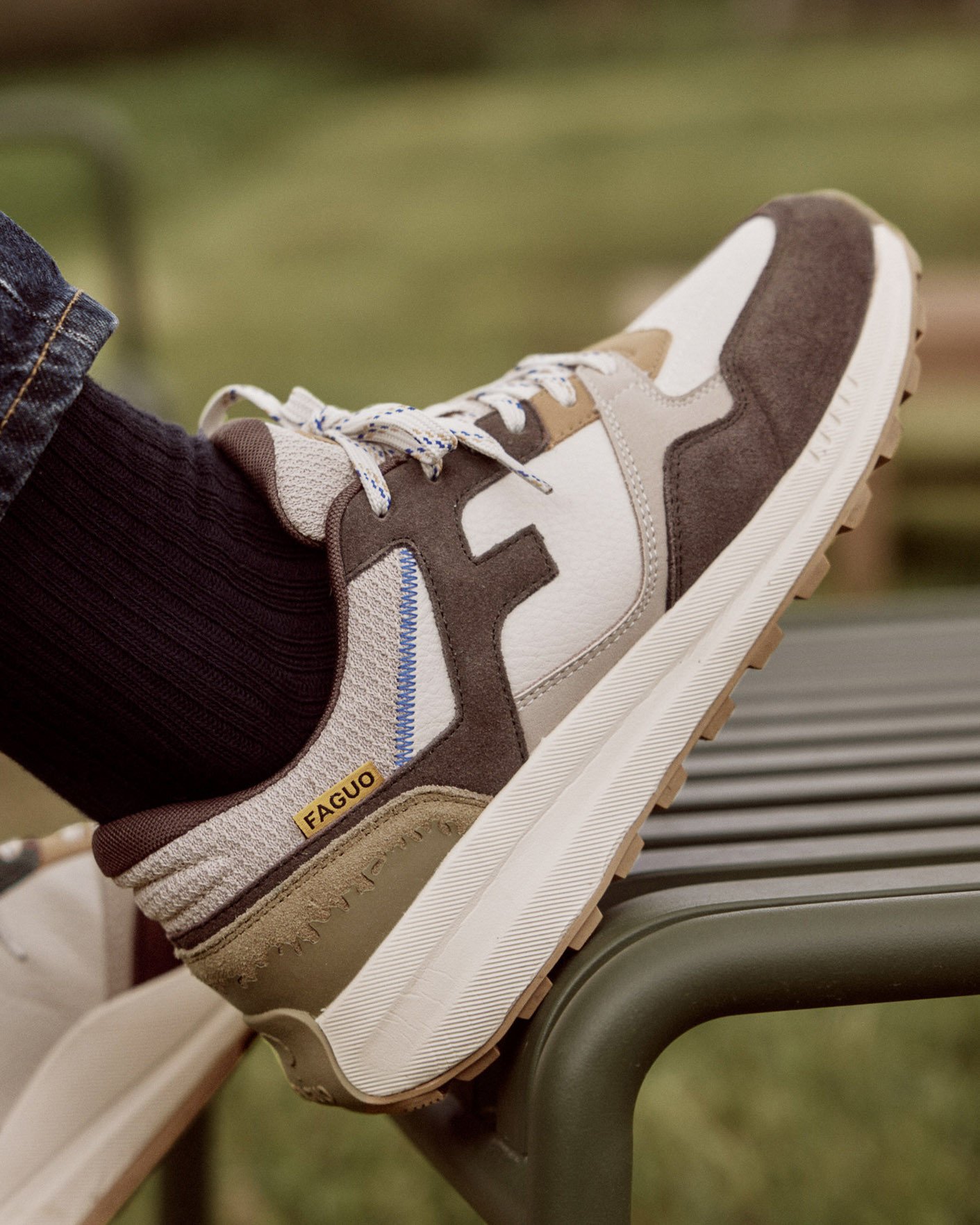 Baskets écrues & marron cuir - LIMWOOD