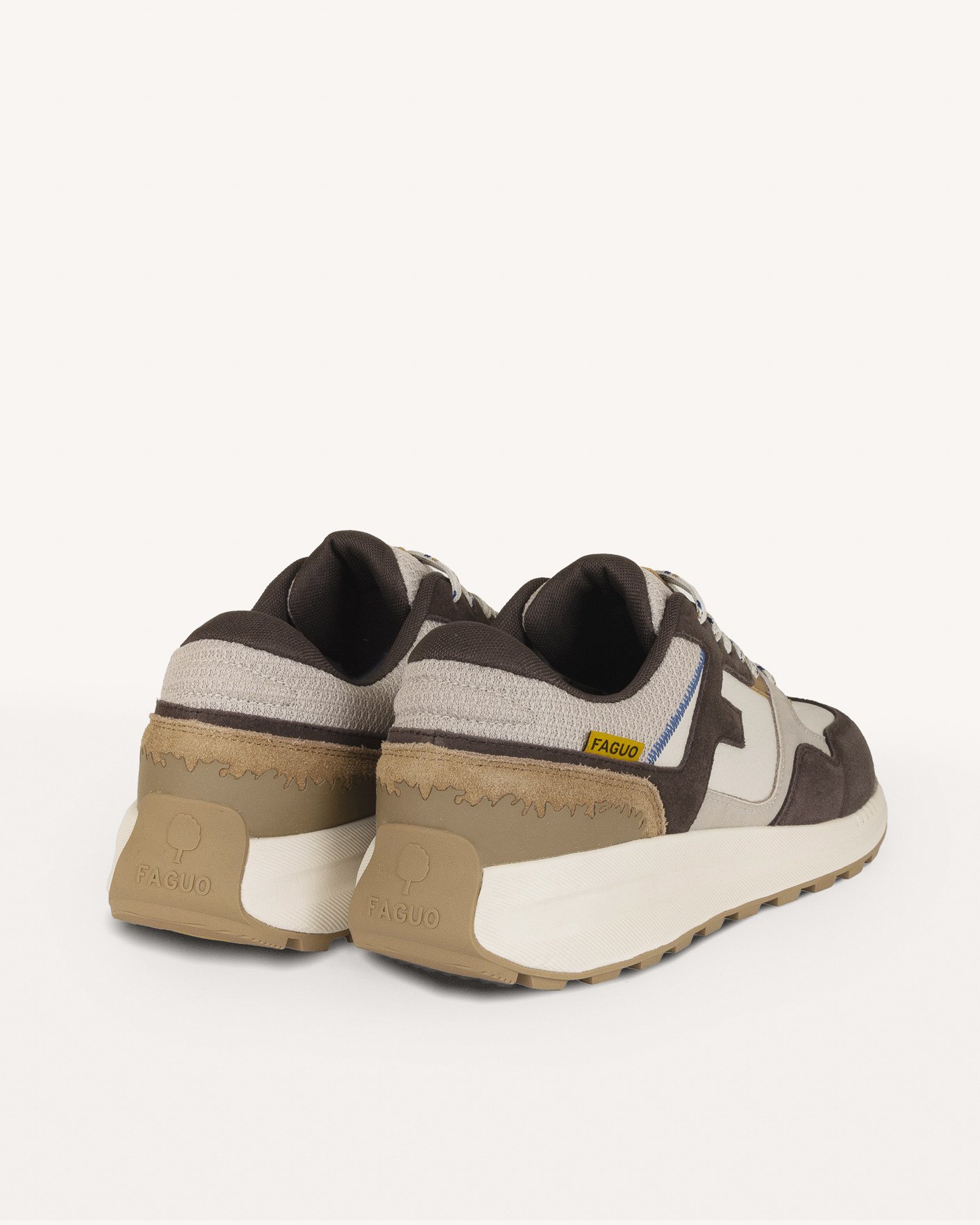 Baskets écrues & marron cuir - LIMWOOD