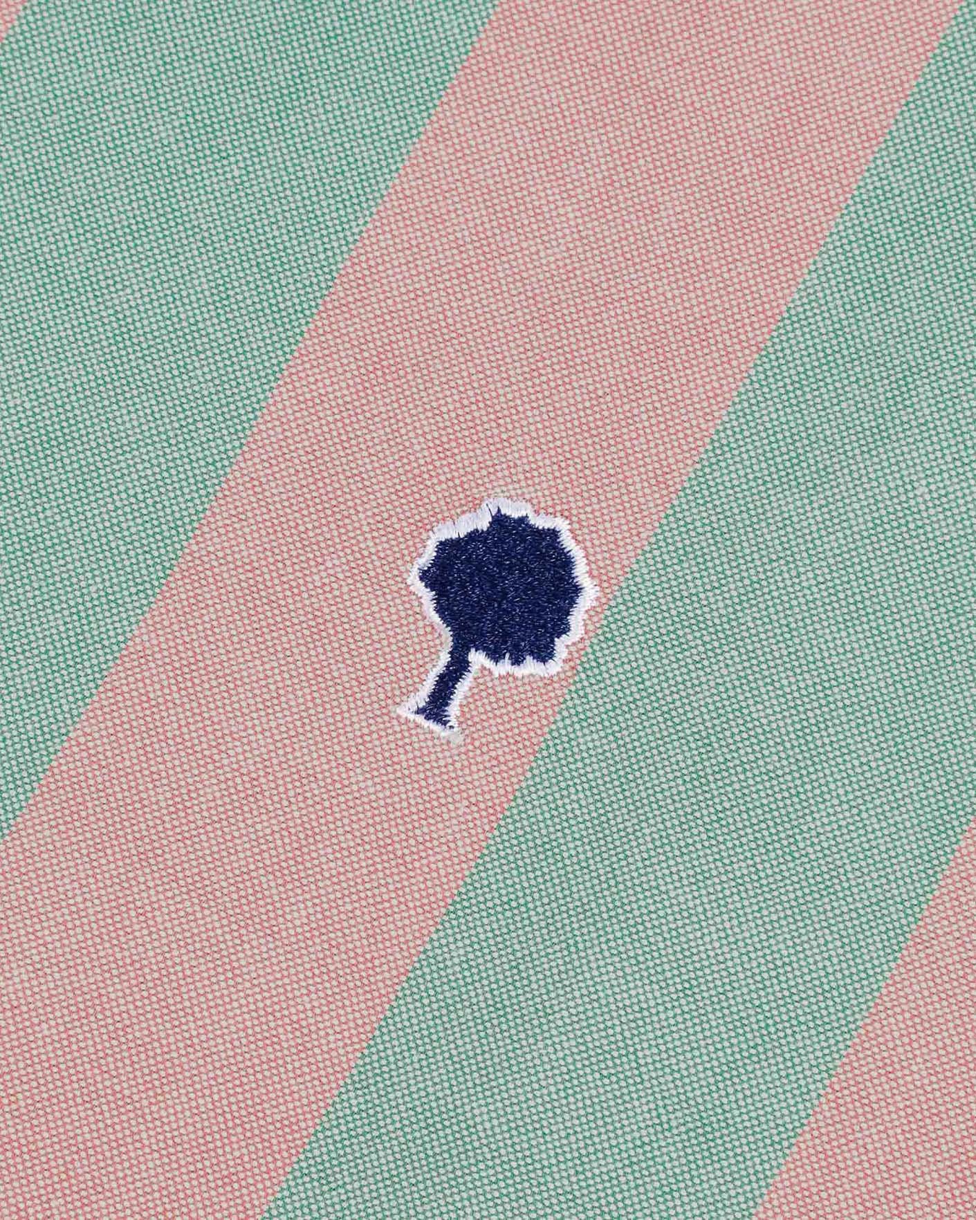 Chemise manches courtes rose & verte coton - VIMY