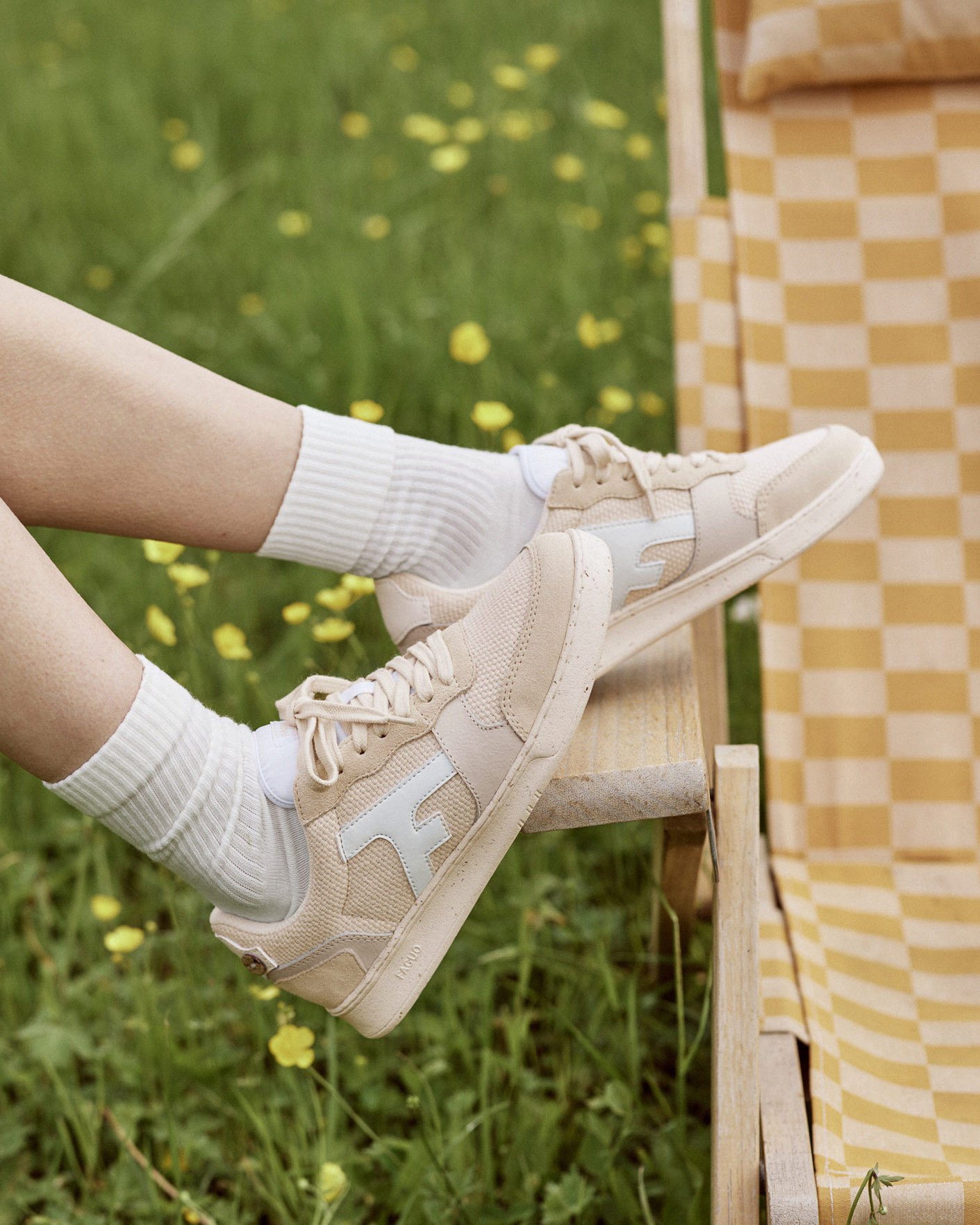 Baskets beiges & blanches coton - HAZEL