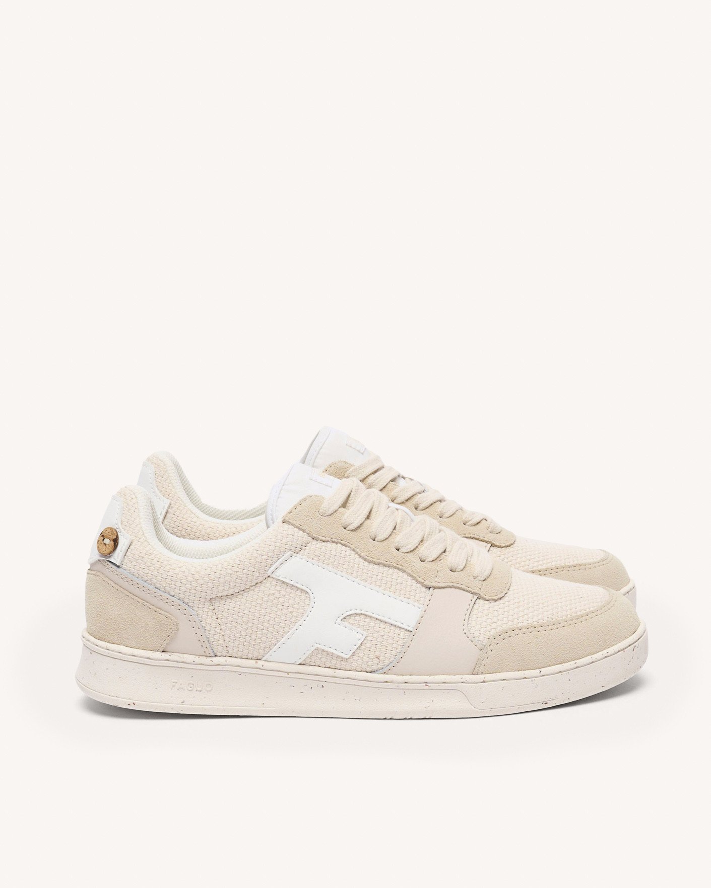 Baskets beiges & blanches coton - HAZEL