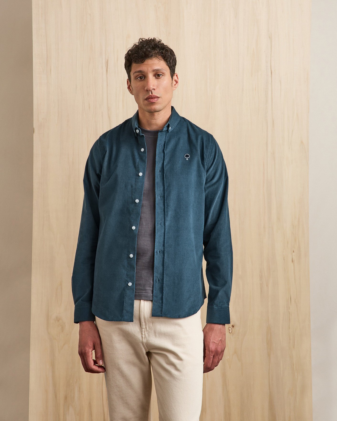 Chemise velours bleue - IVOY