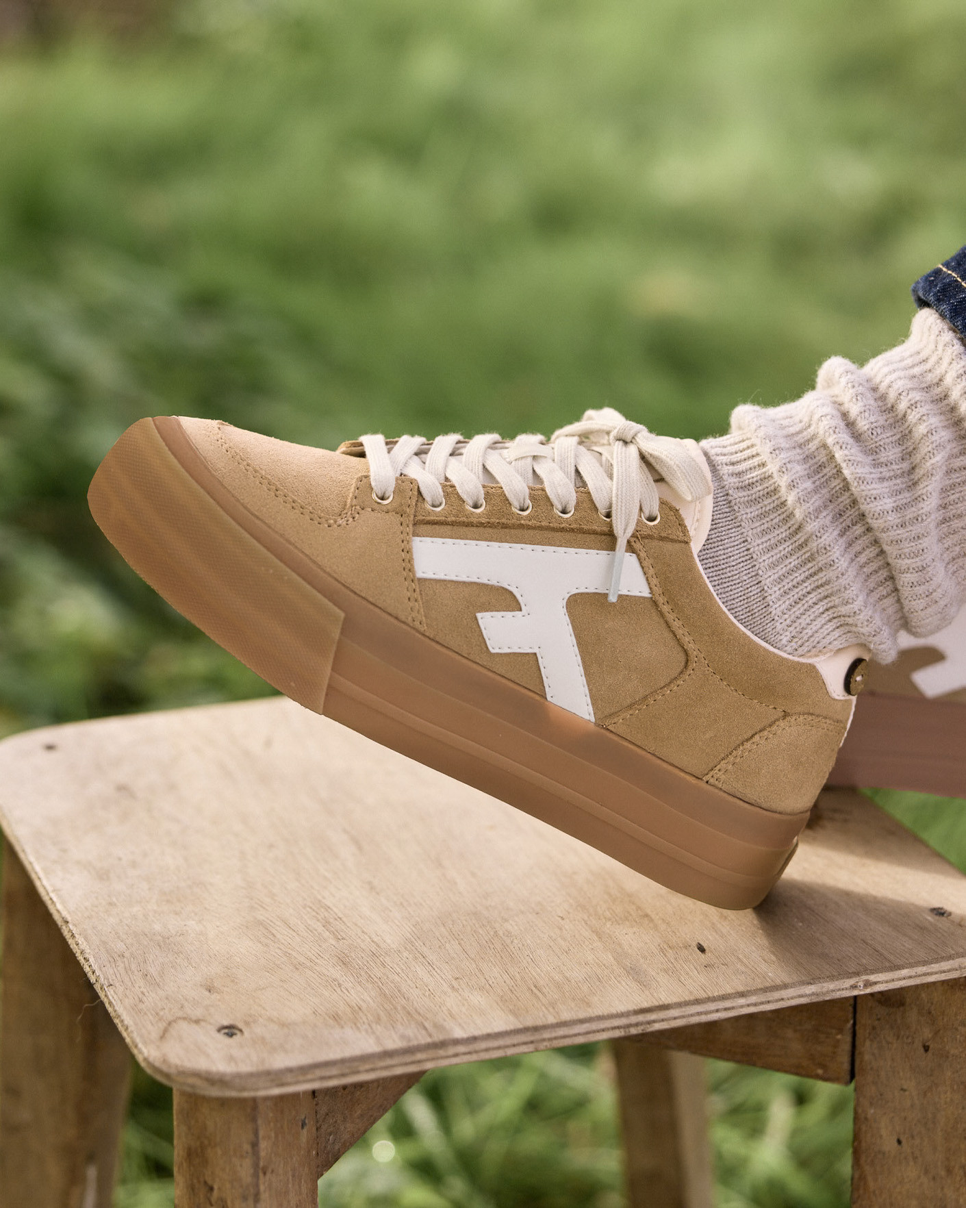 Baskets sable suède - WALNUT PLATFORM
