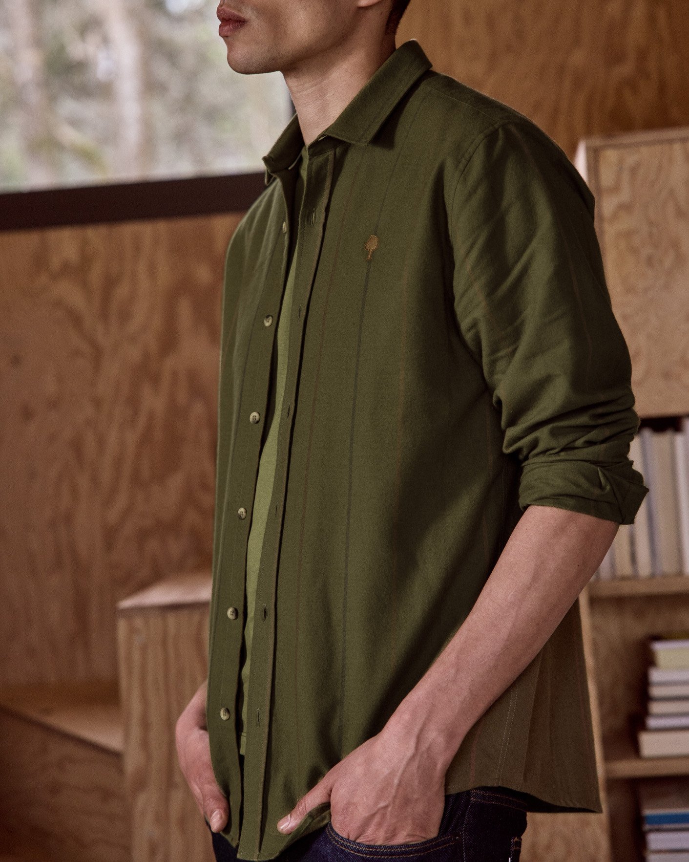 Chemise kaki & multicolore coton - IRATY