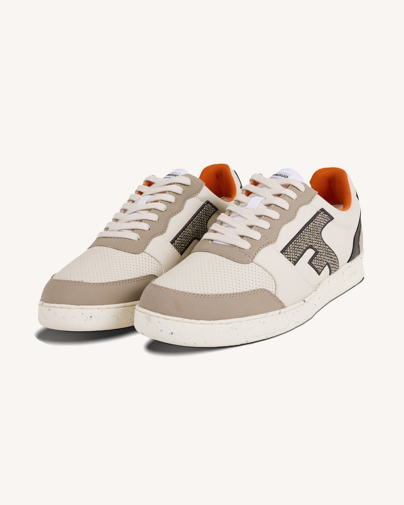 Baskets écru & vert clair cuir - HAZEL