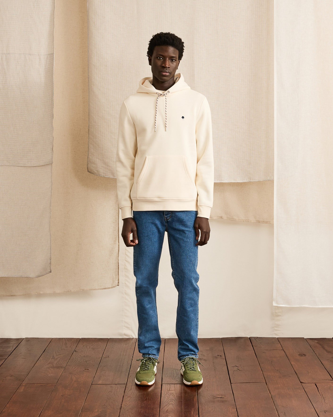 Sweat à capuche écru coton - DIRAC