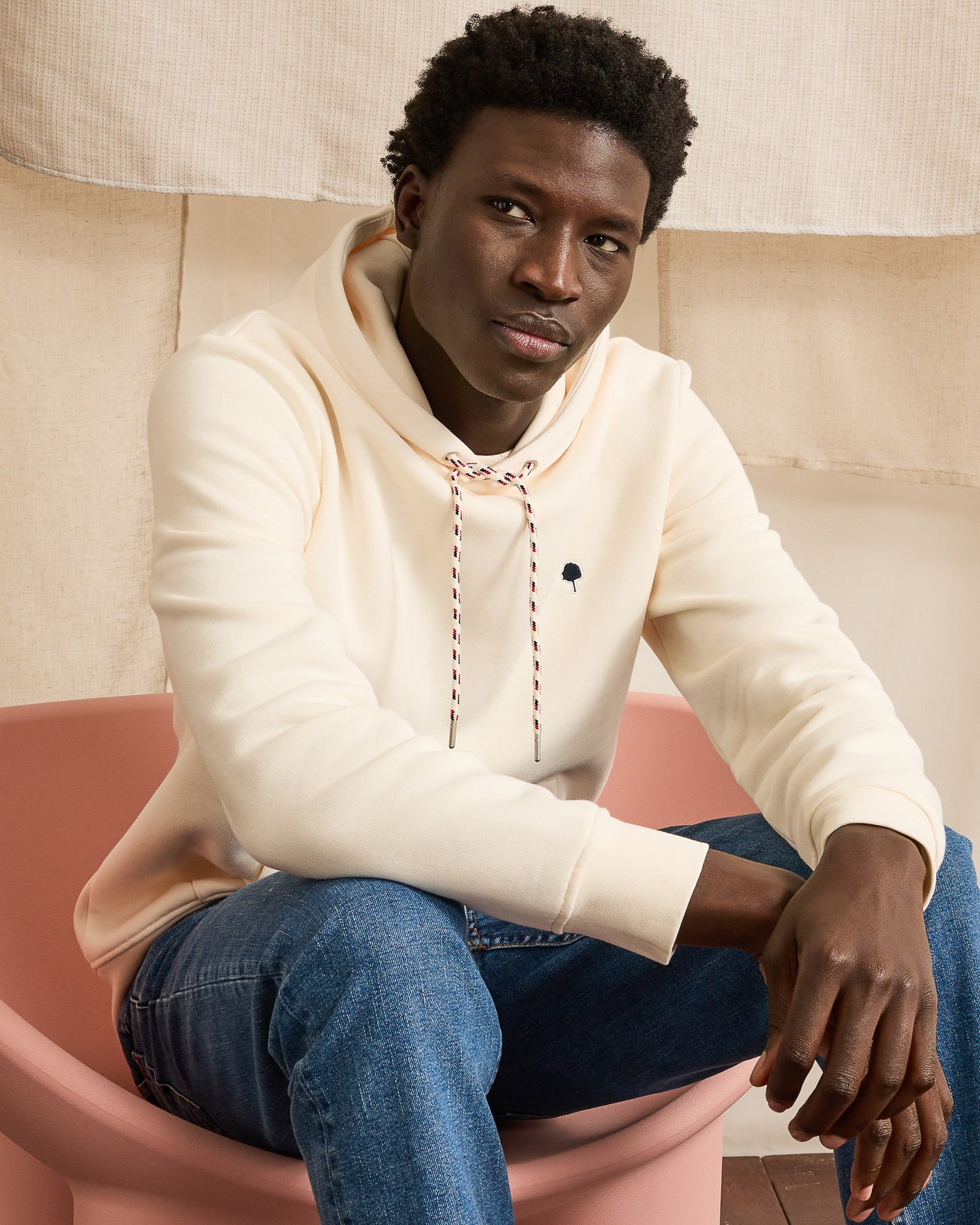 Sweat à capuche écru coton - DIRAC