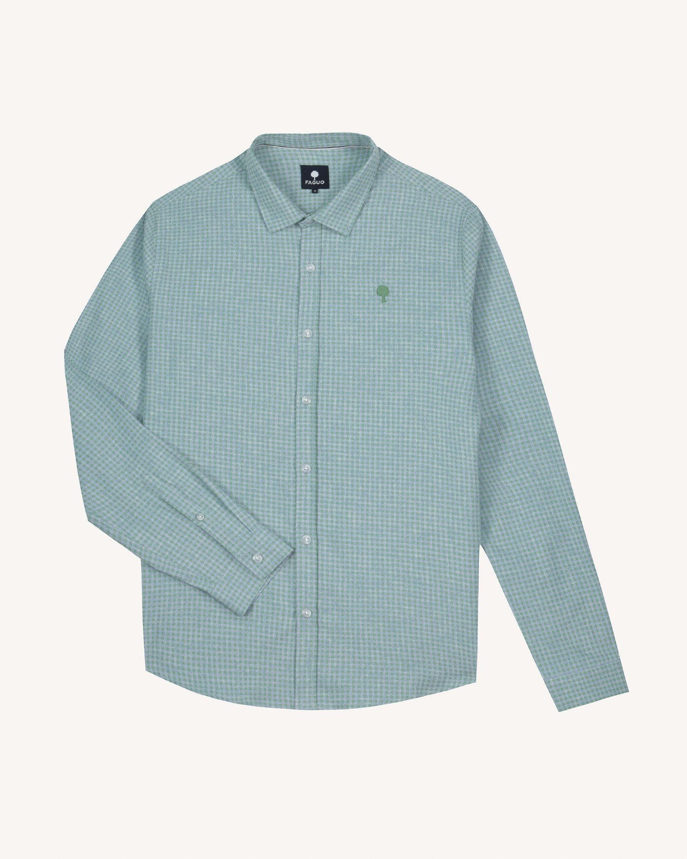 Chemise verte & bleu clair coton - IRATY