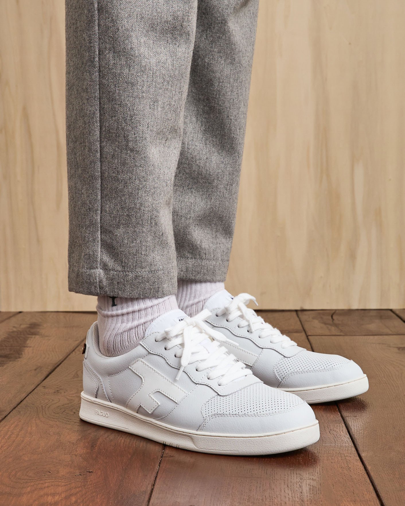 Baskets blanche cuir & suède - HAZEL