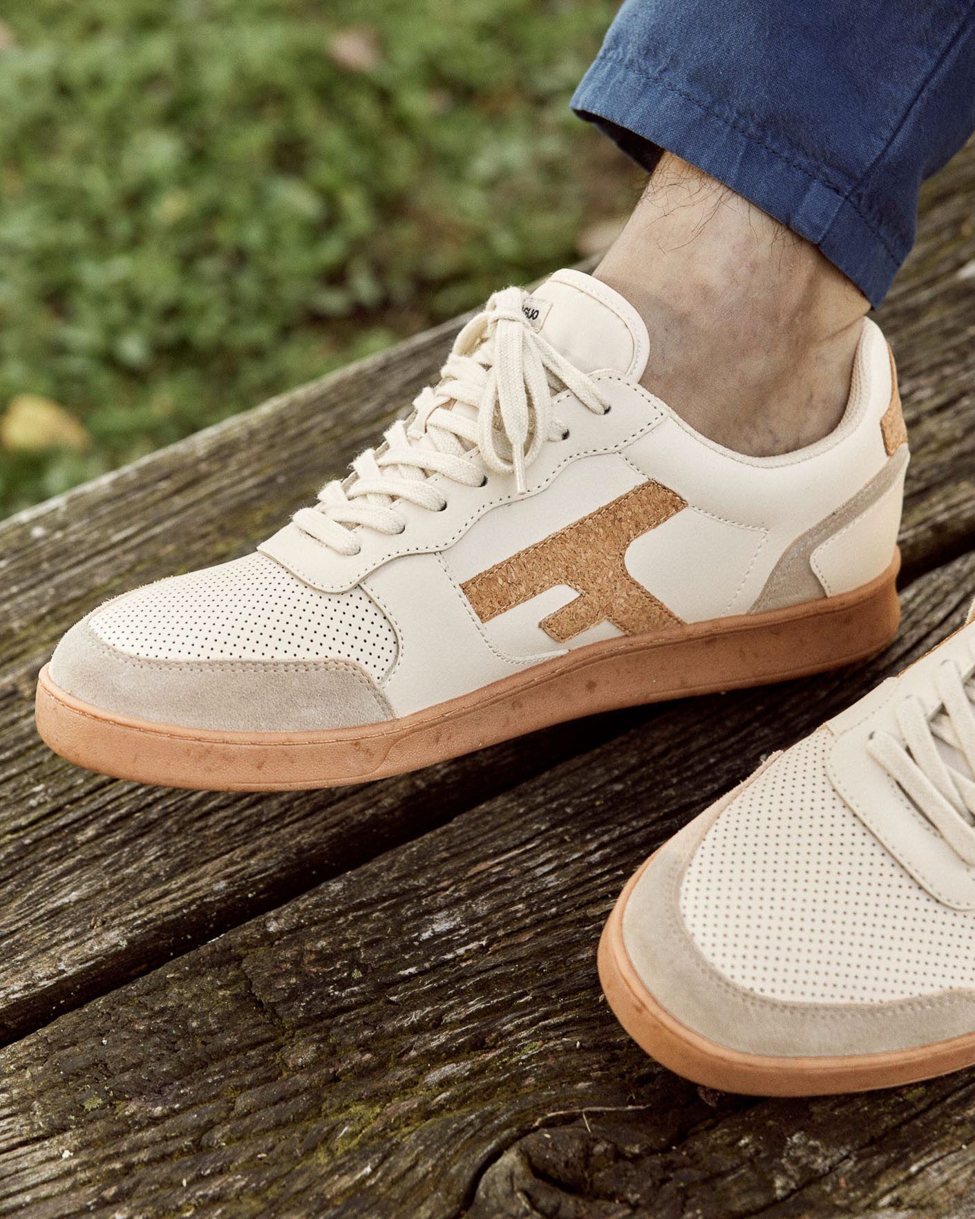 Baskets écrues & liège cuir - HAZEL