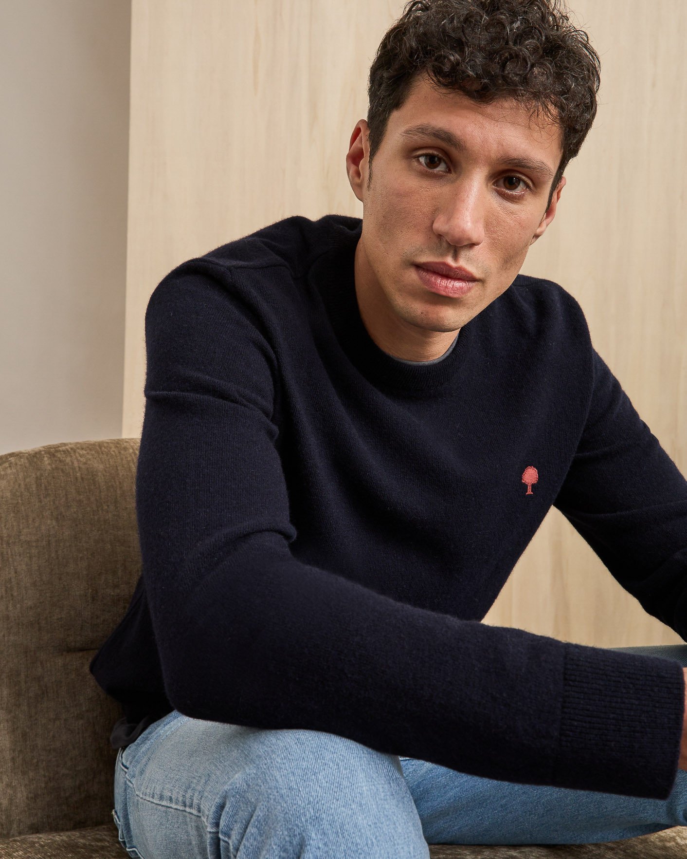 Pull en laine bleu marine - MARLY