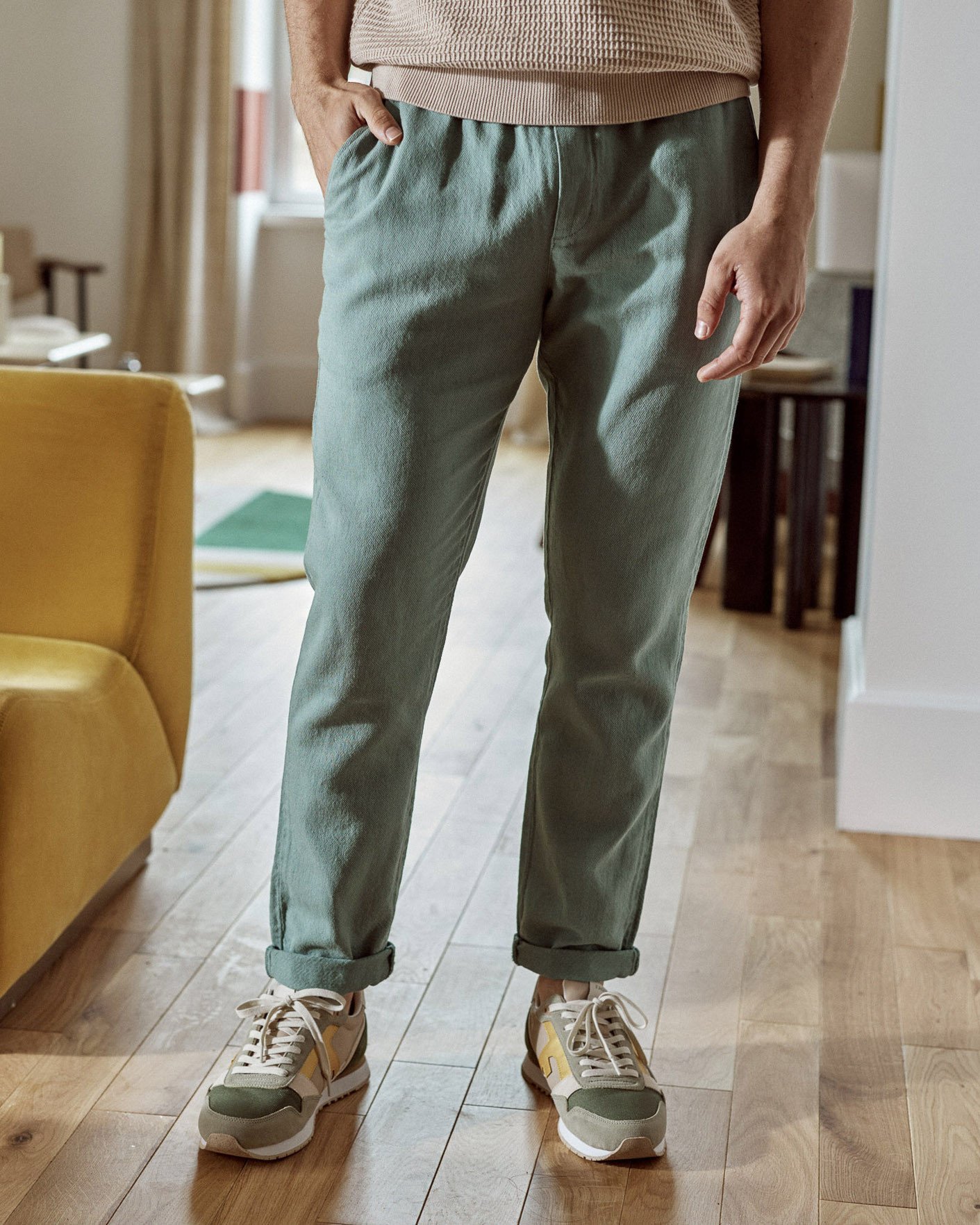 Pantalon lin vert d'eau - DREUILLE