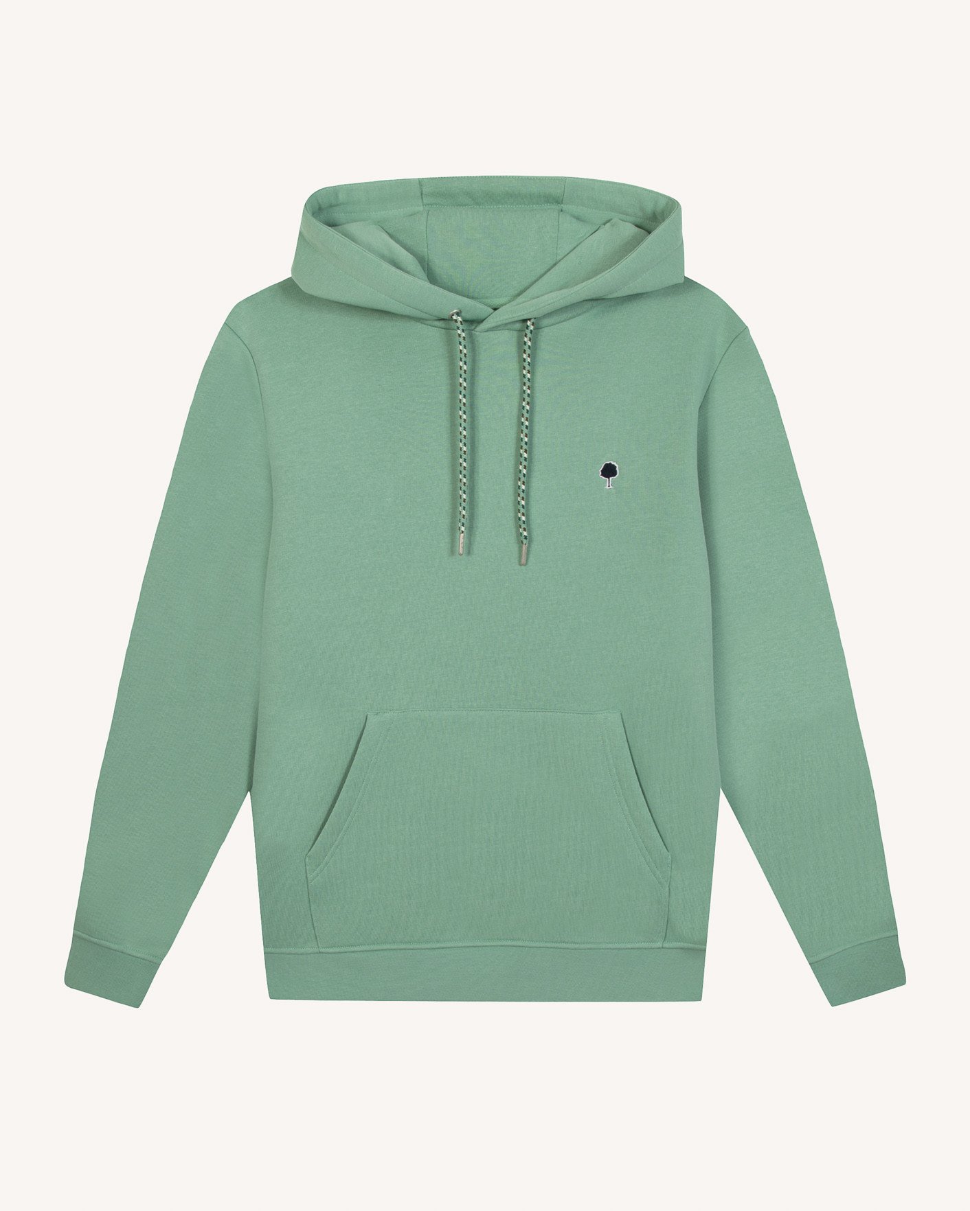 Sweat à capuche vert menthe coton recyclé - DIRAC