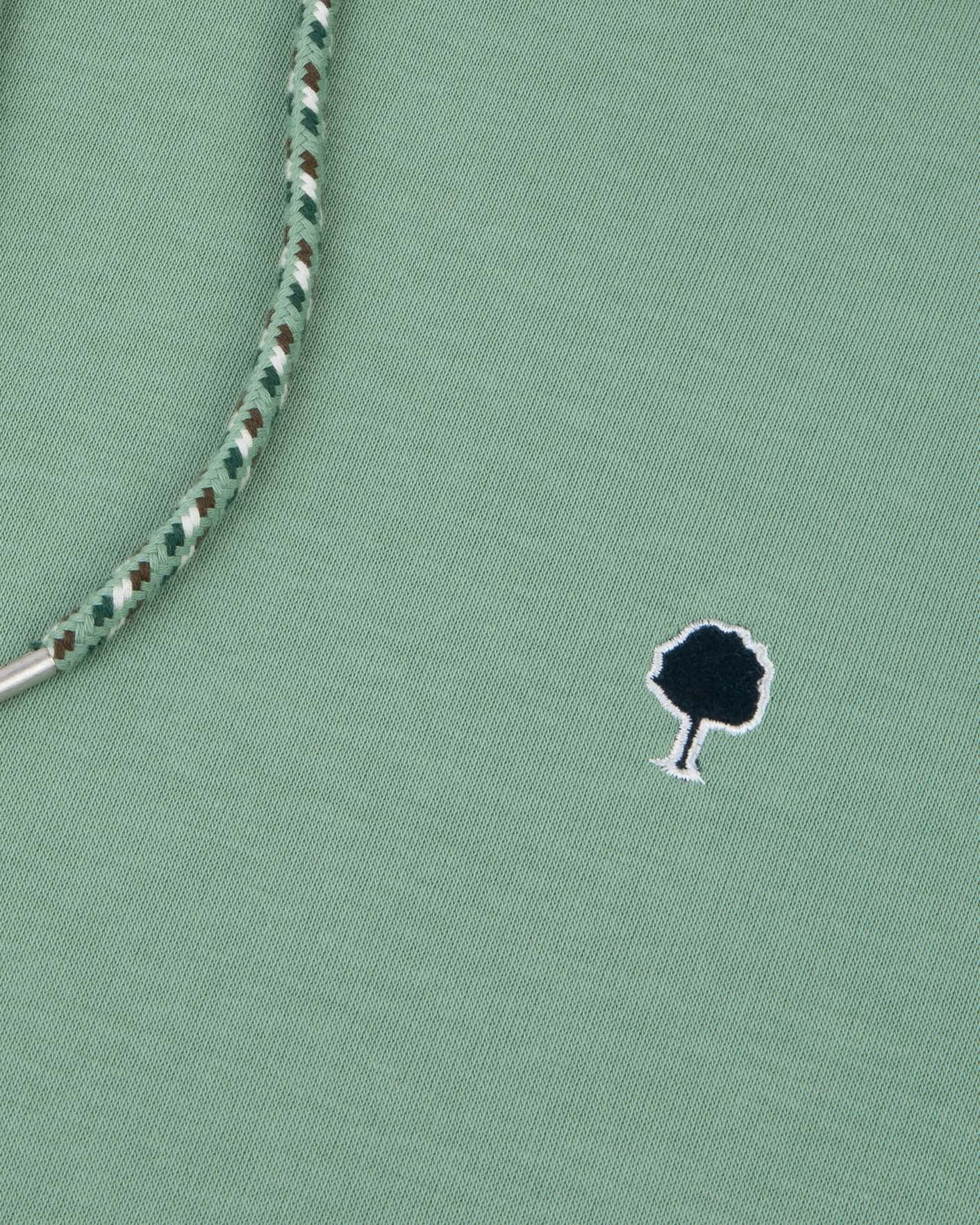 Sweat à capuche vert menthe coton recyclé - DIRAC