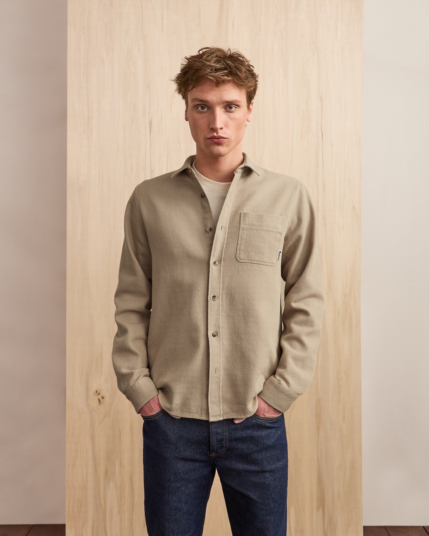 Surchemise velours beige - SIGNY