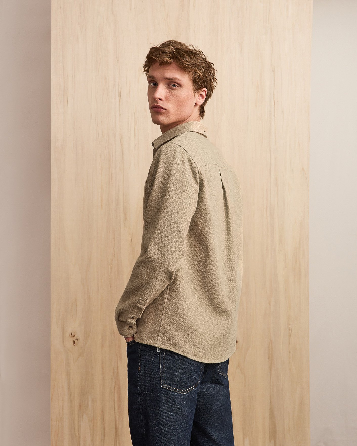 Surchemise velours beige - SIGNY