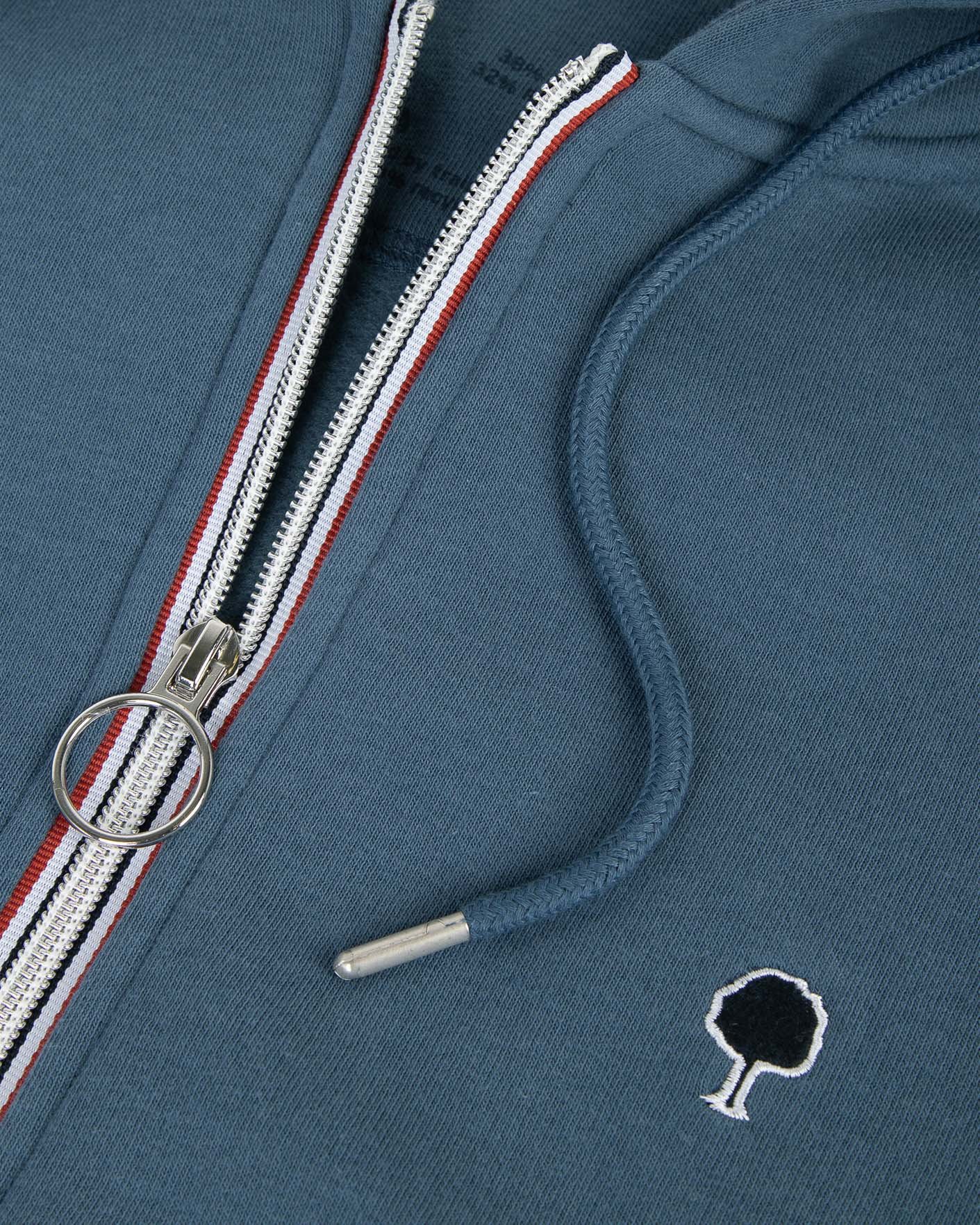 Sweat zippé bleu coton - MESNIL