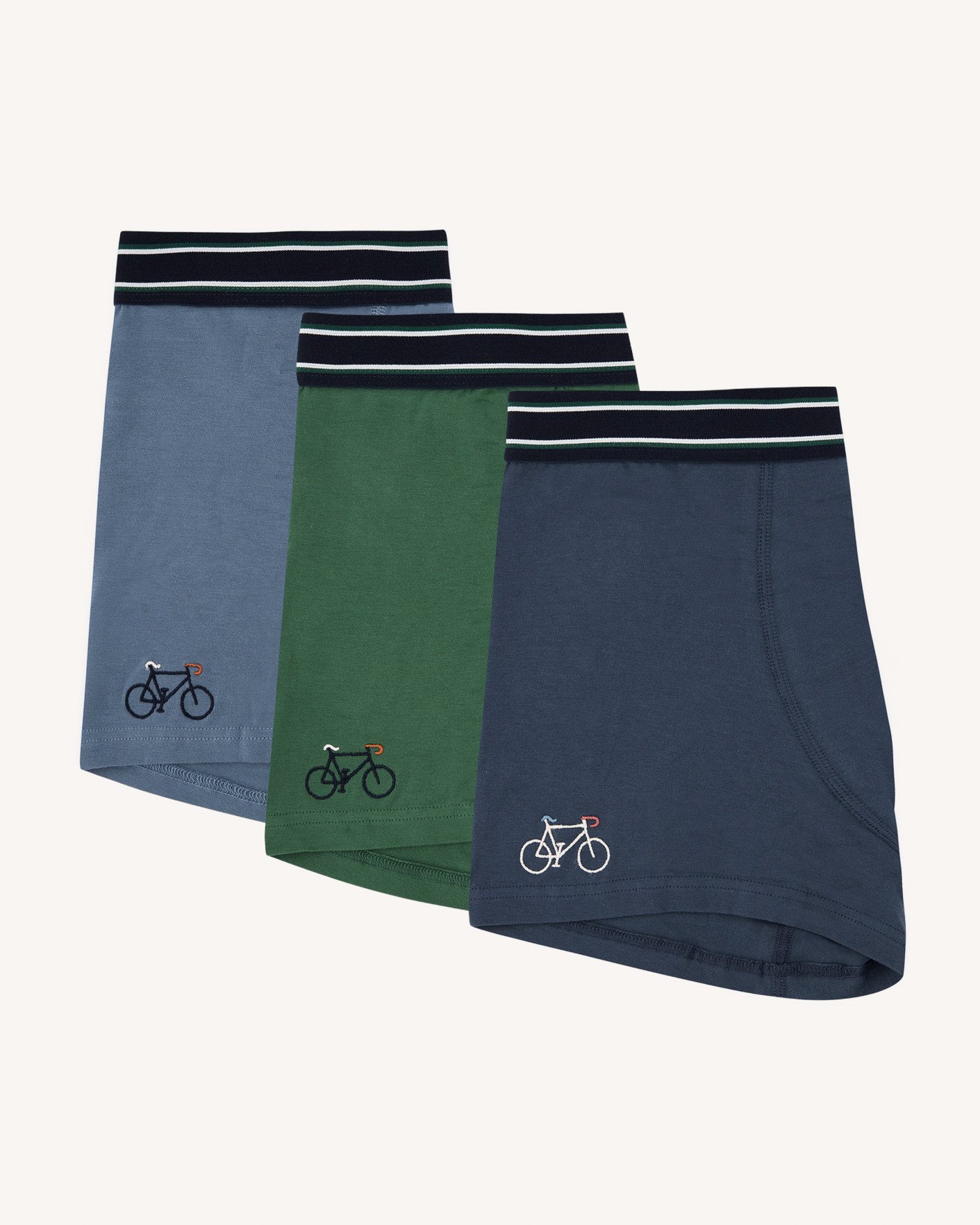 Lot de boxers x3 bleu & vert