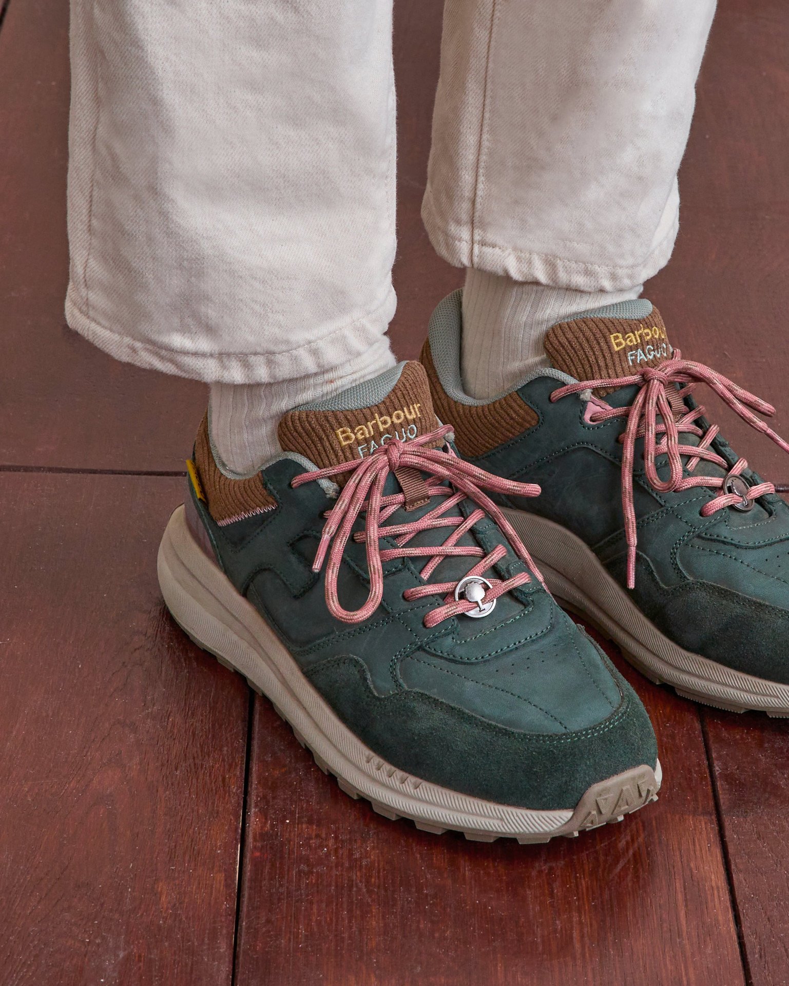 FAGUO x BARBOUR - Baskets kaki foncé suède - LIMWOOD