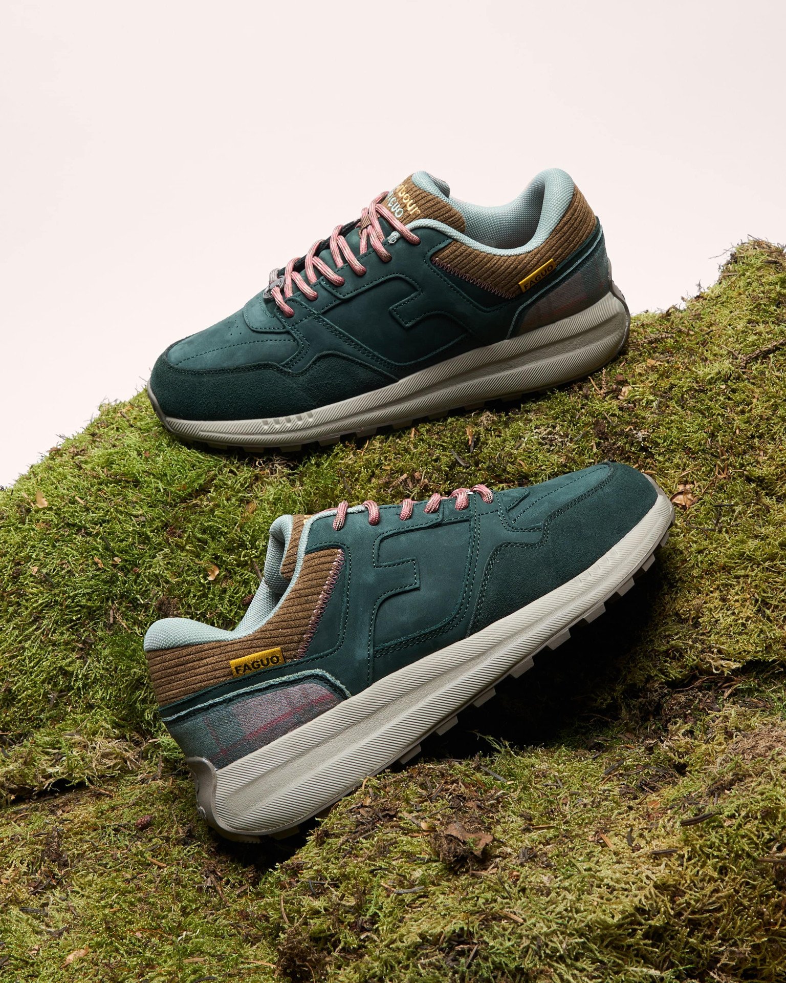 FAGUO x BARBOUR - Baskets kaki foncé suède - LIMWOOD