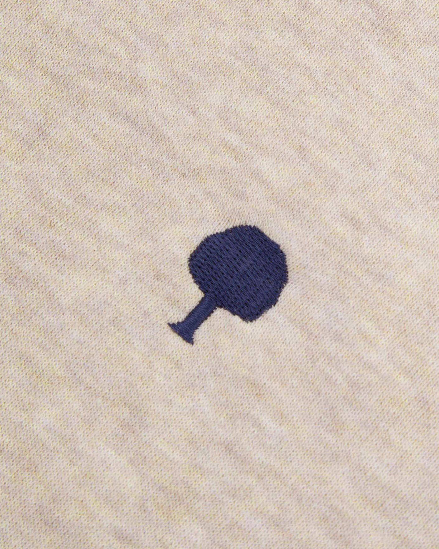 Sweat col rond beige chiné coton - DONZY