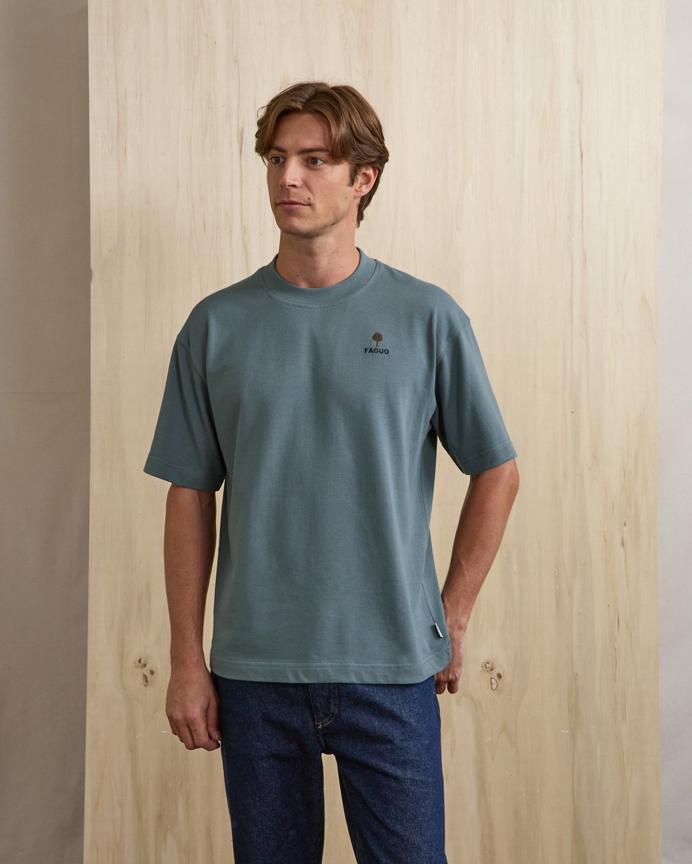 T-shirt bleu jean coton - YELLOWSTONE