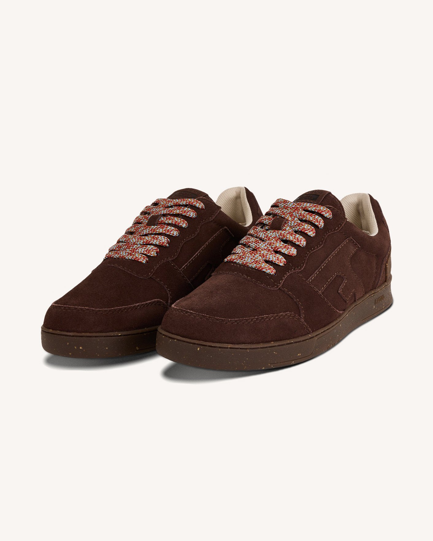 Baskets beige foncé cuir & suède - HAZEL