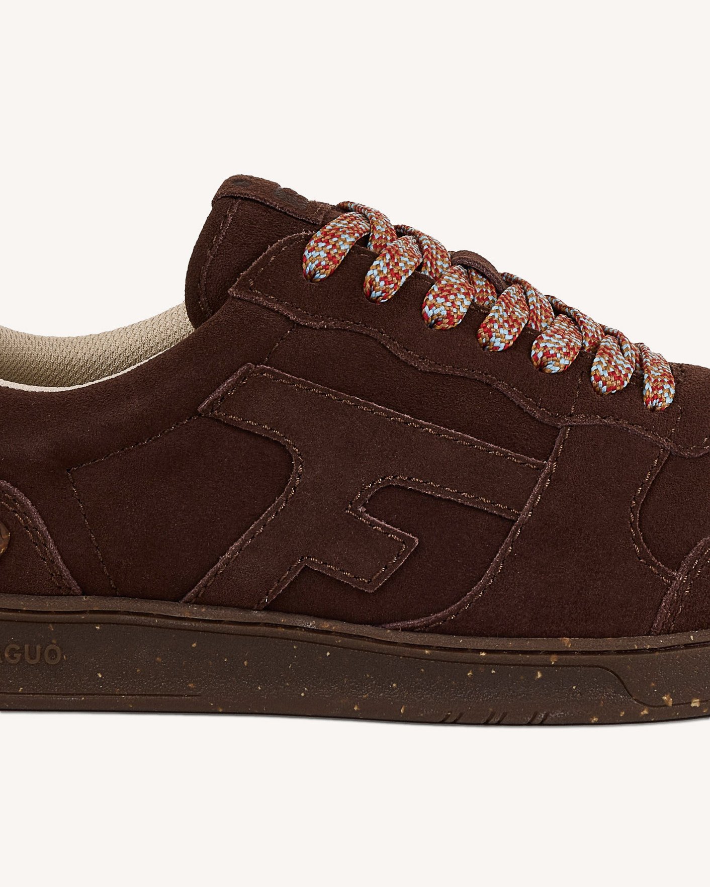 Baskets beige foncé cuir & suède - HAZEL