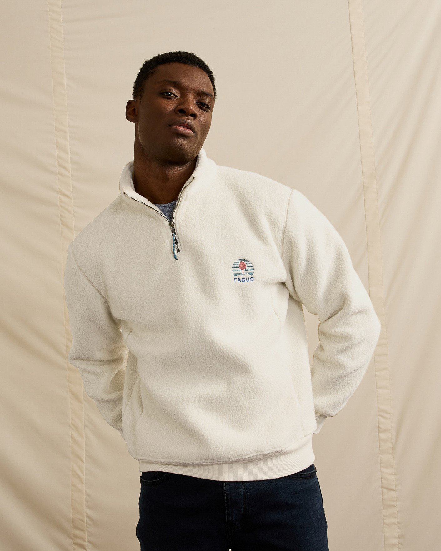 Polaire col camionneur écrue - AUBIAC