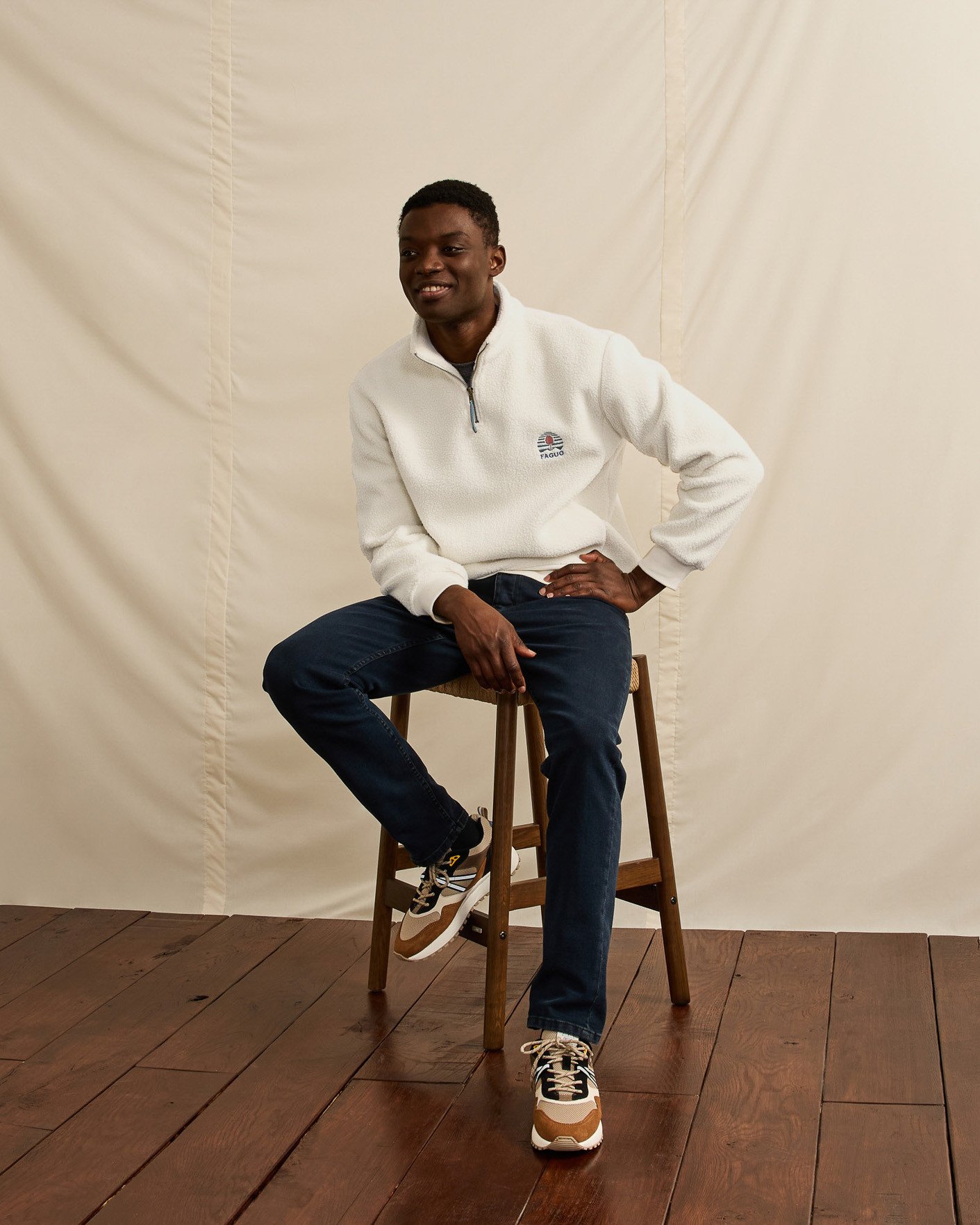 Polaire col camionneur écrue - AUBIAC