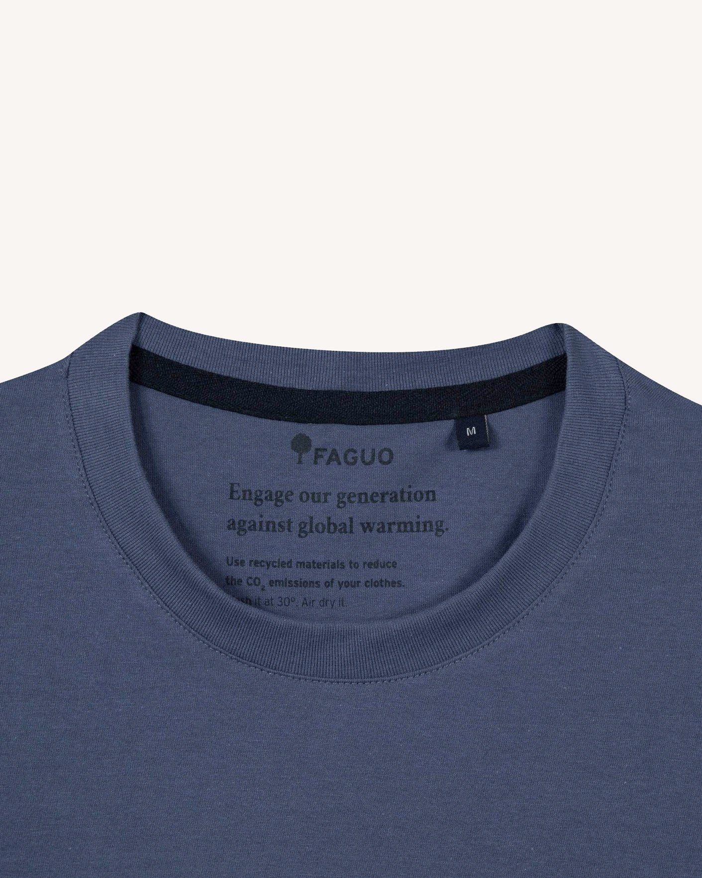 T-shirt bleu marine brodé vélo coton - ARCY