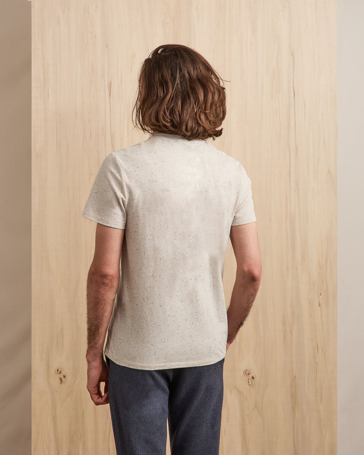 T-shirt écru & bleu marine coton - OLONNE