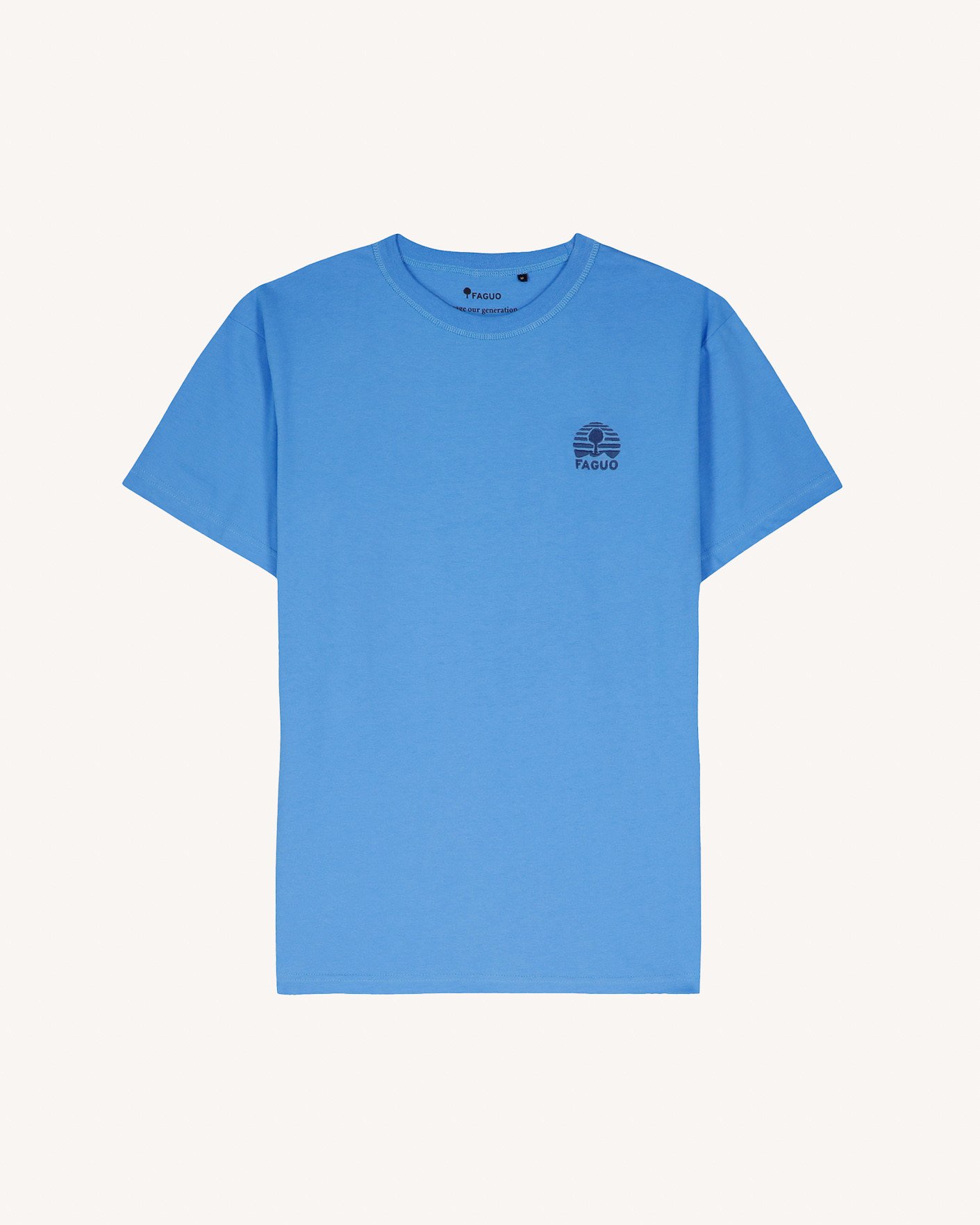 T-shirt bleu azur coton - LUGNY