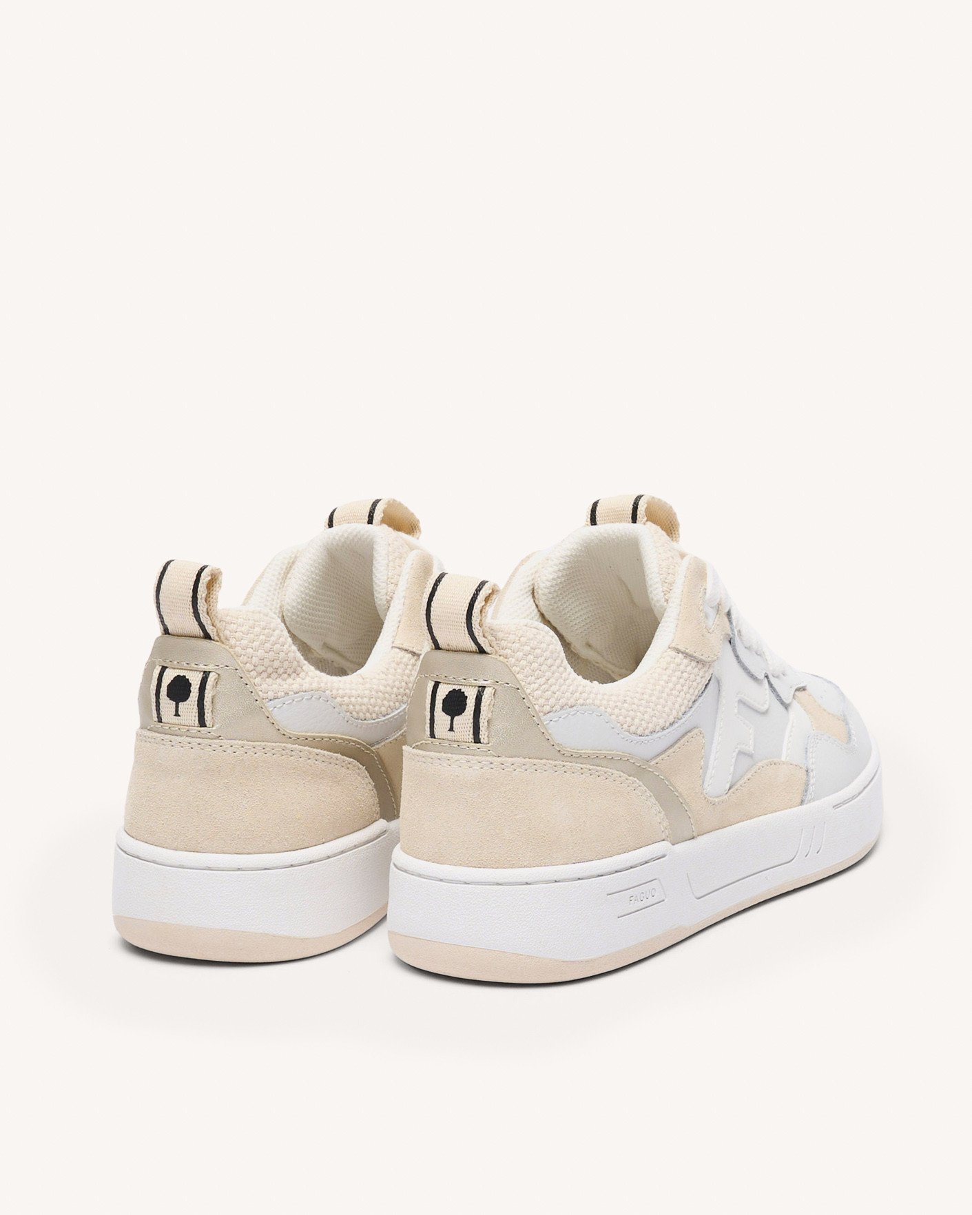 Baskets blanches et beiges cuir - DAHLIA