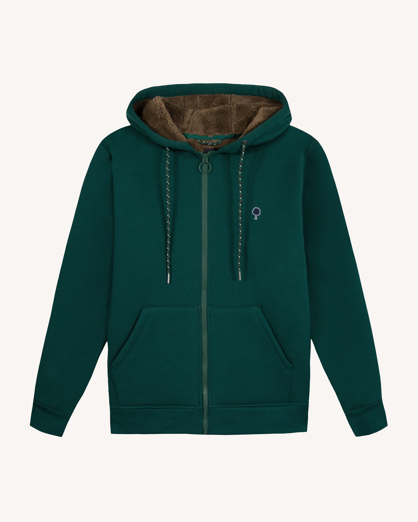 Sweat zippé vert sapin coton - MEYGAL