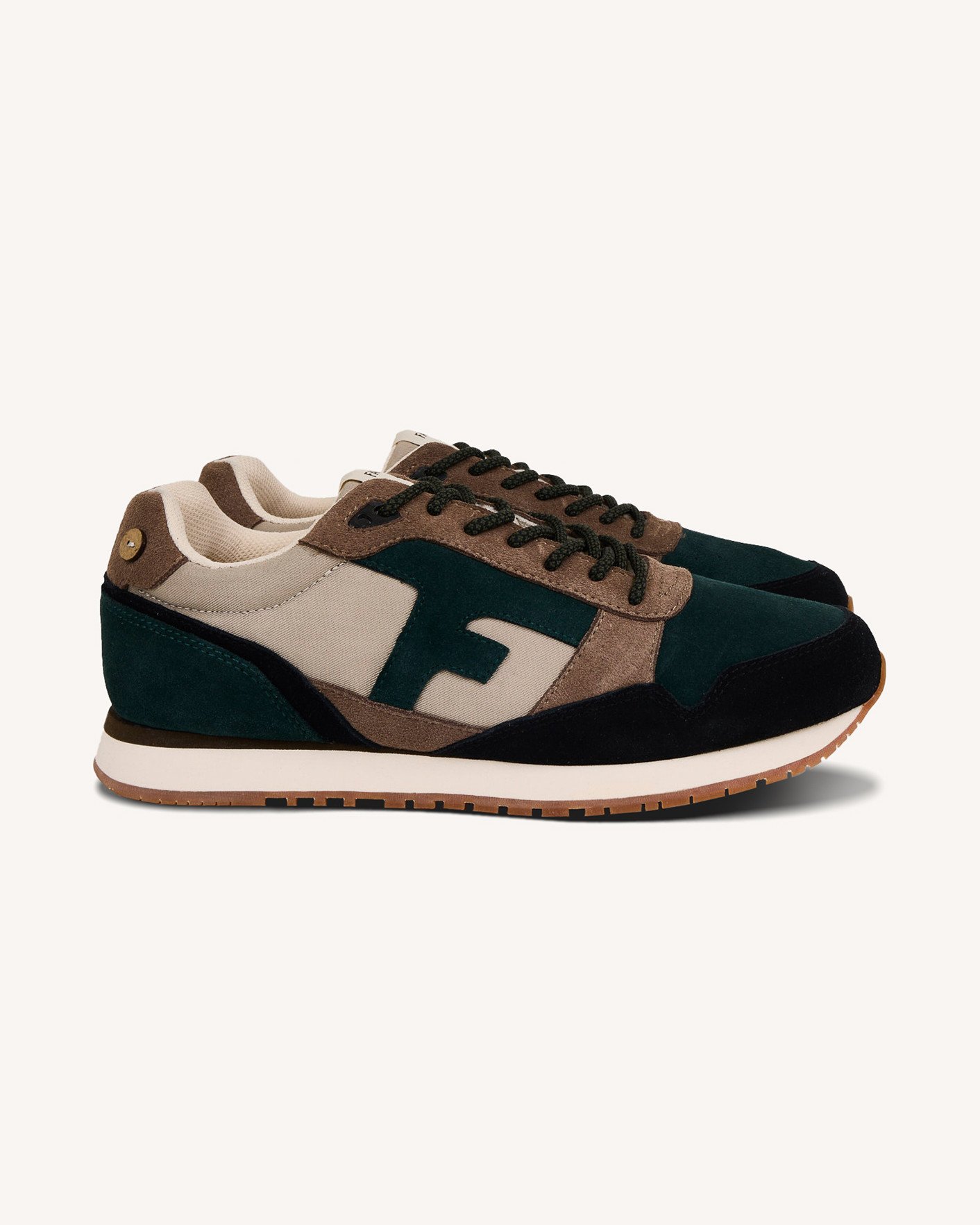 Baskets vert foncé & taupe - ELM